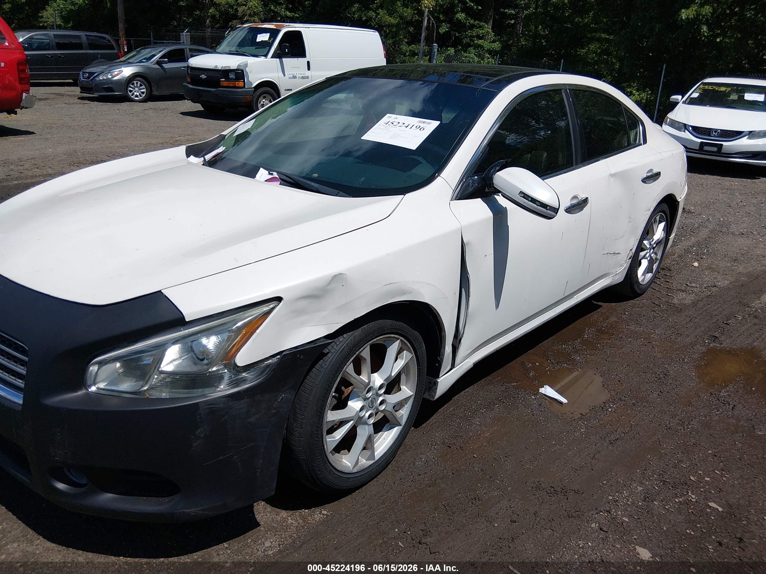 2012 Nissan Maxima 3.5 Sv White vin: 1N4AA5AP4CC849048