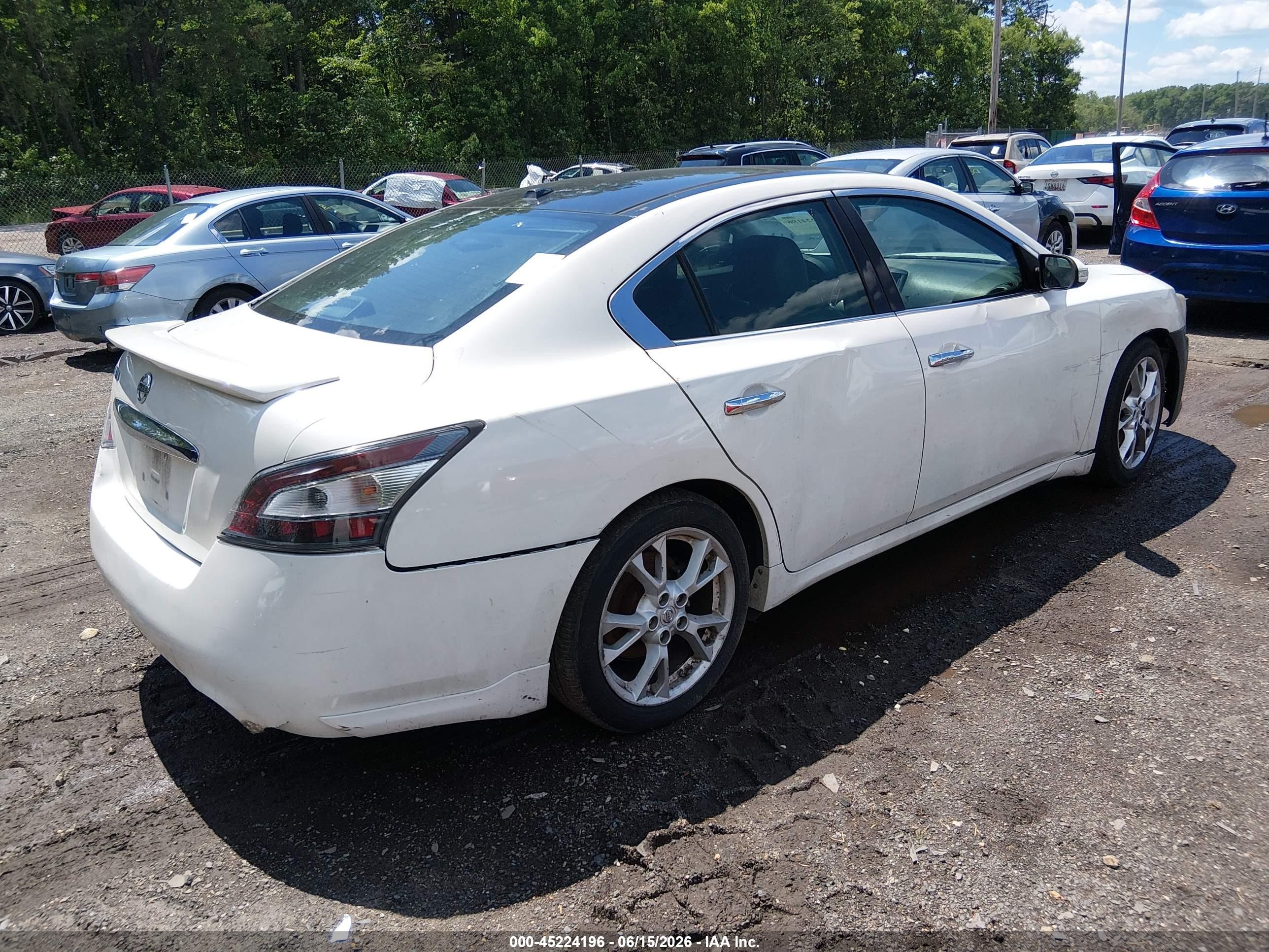 2012 Nissan Maxima 3.5 Sv White vin: 1N4AA5AP4CC849048
