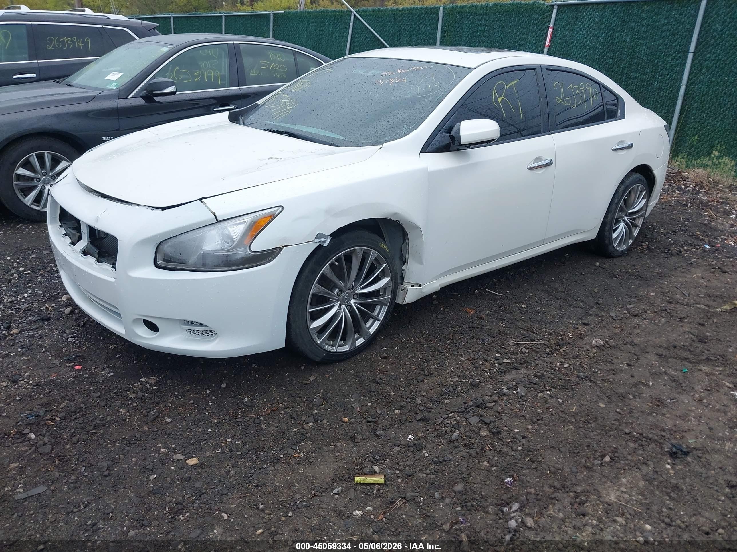 2012 Nissan Maxima 3.5 S White vin: 1N4AA5AP4CC858669
