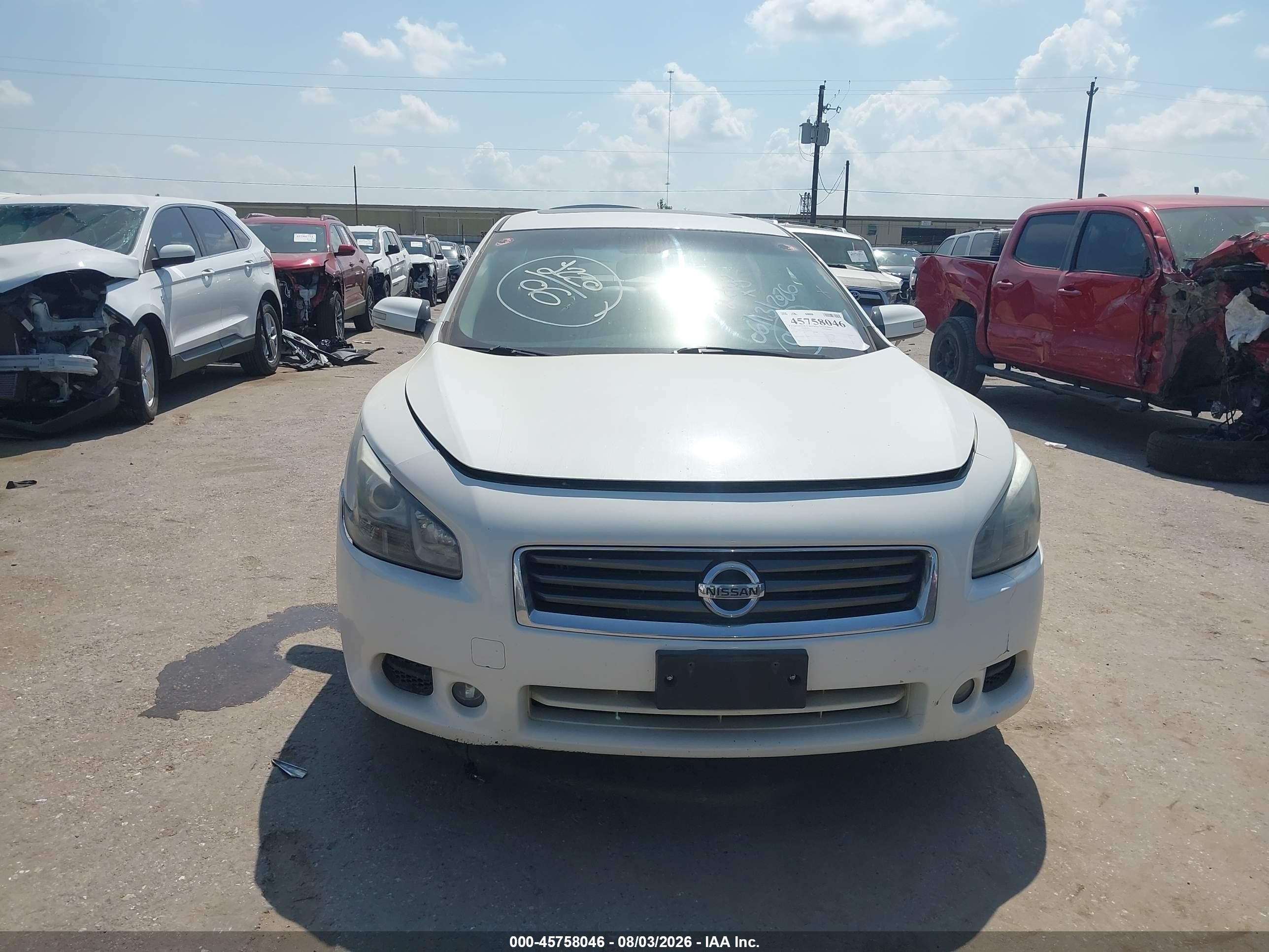 2012 Nissan Maxima 3.5 Sv Белый vin: 1N4AA5AP4CC869168