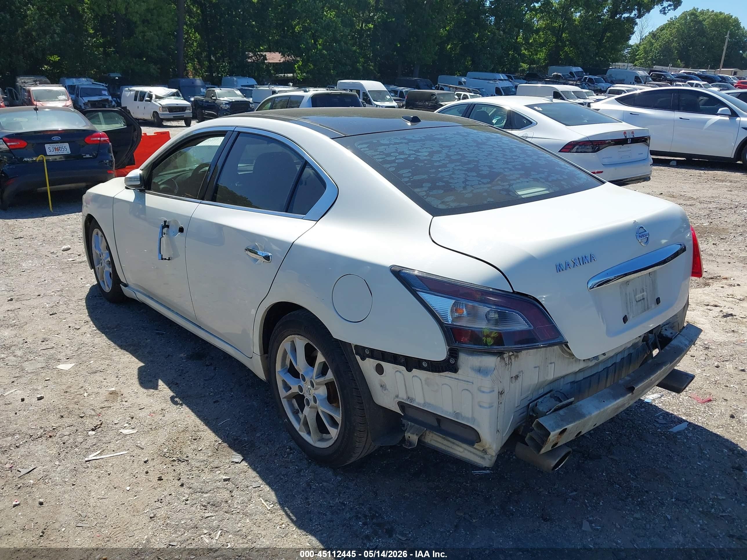 2013 Nissan Maxima 3.5 Sv White vin: 1N4AA5AP4DC834129