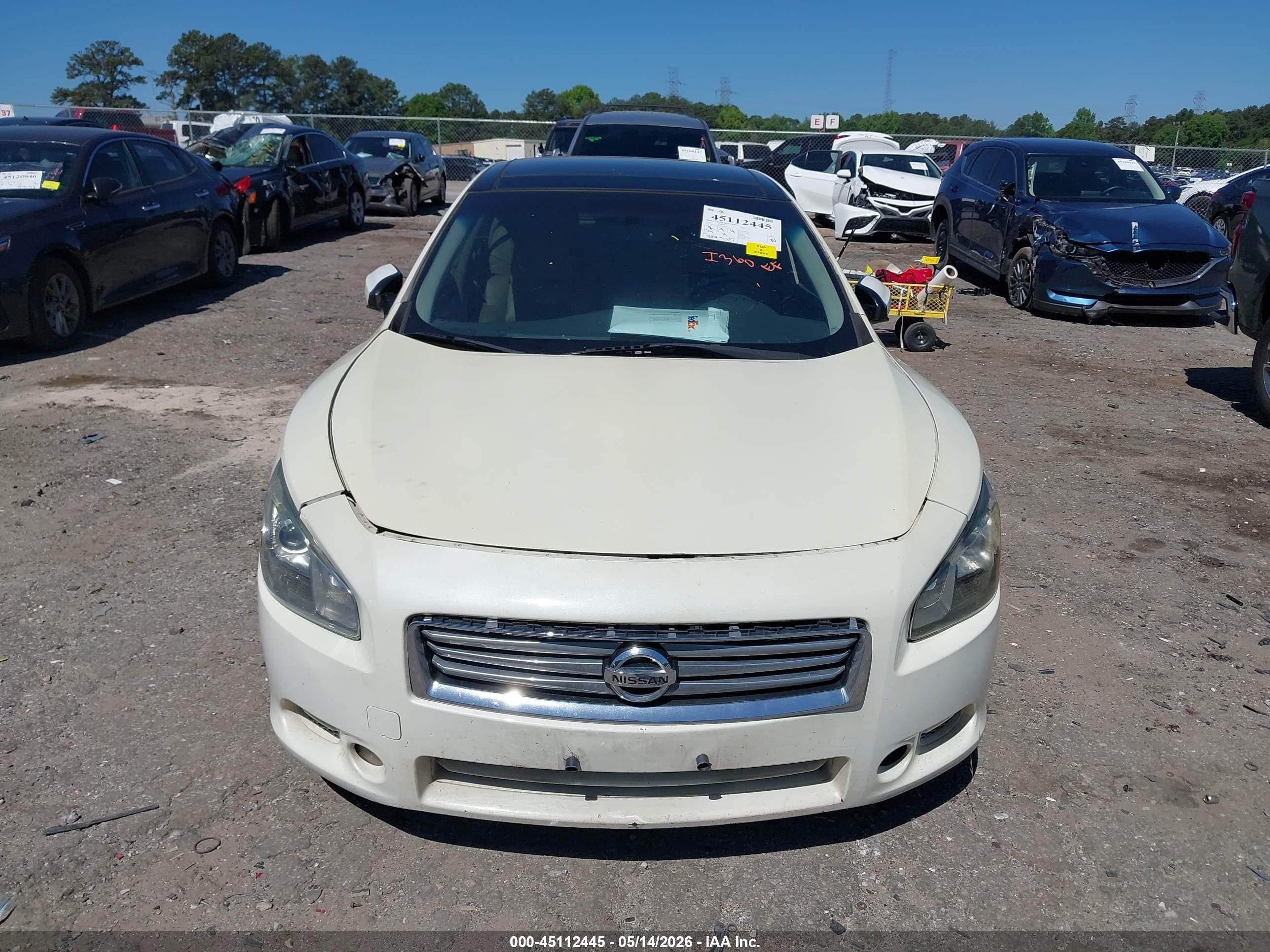 2013 Nissan Maxima 3.5 Sv White vin: 1N4AA5AP4DC834129