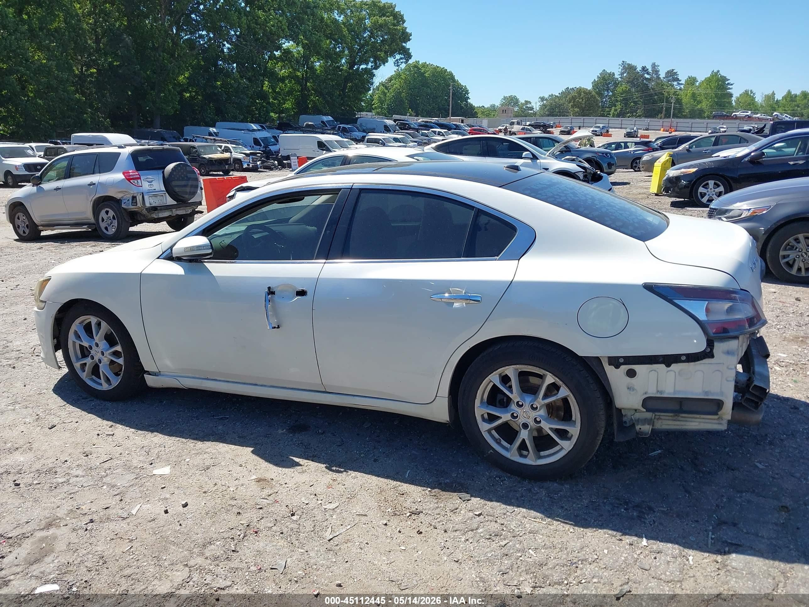2013 Nissan Maxima 3.5 Sv White vin: 1N4AA5AP4DC834129
