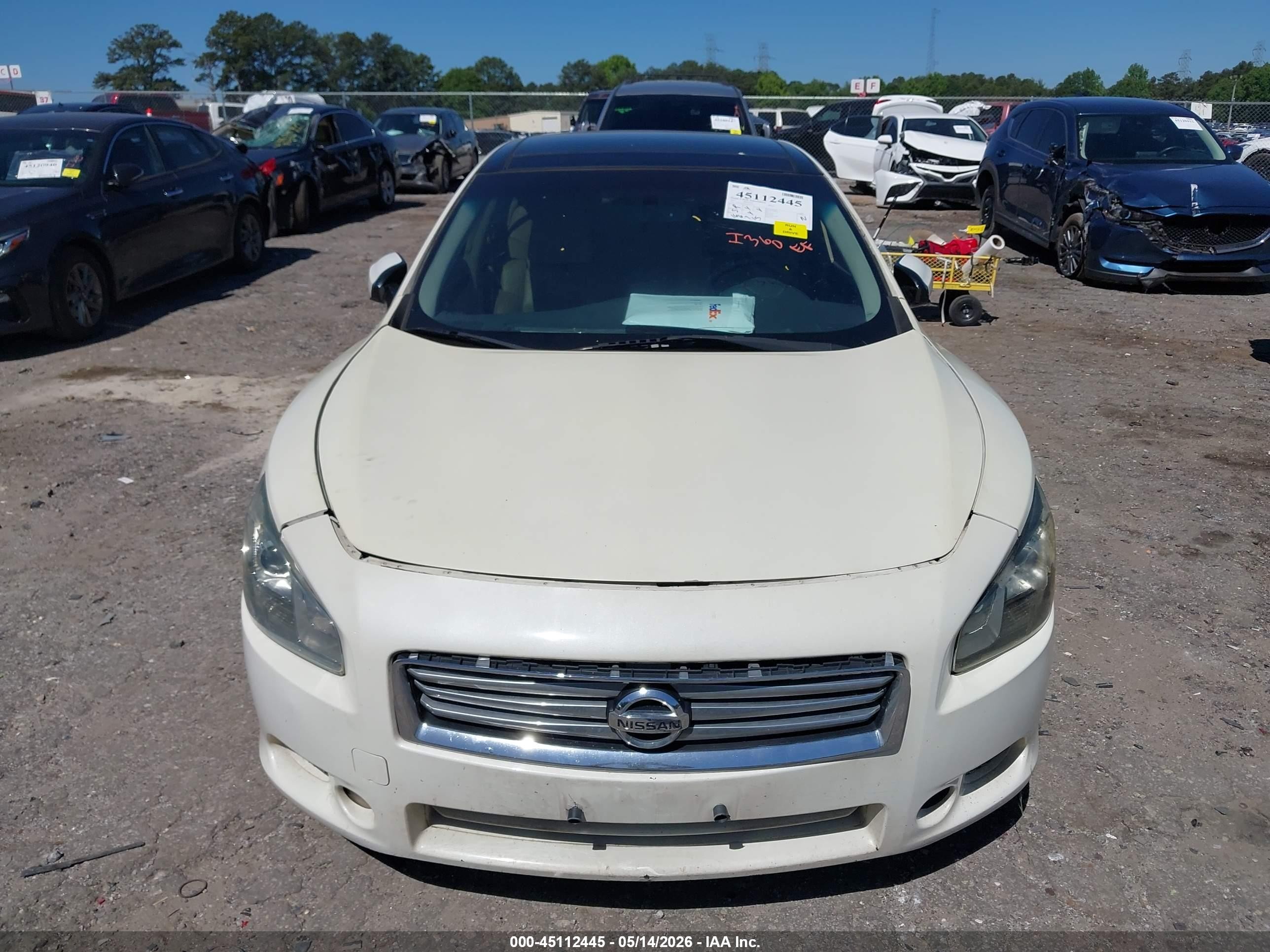 2013 Nissan Maxima 3.5 Sv White vin: 1N4AA5AP4DC834129