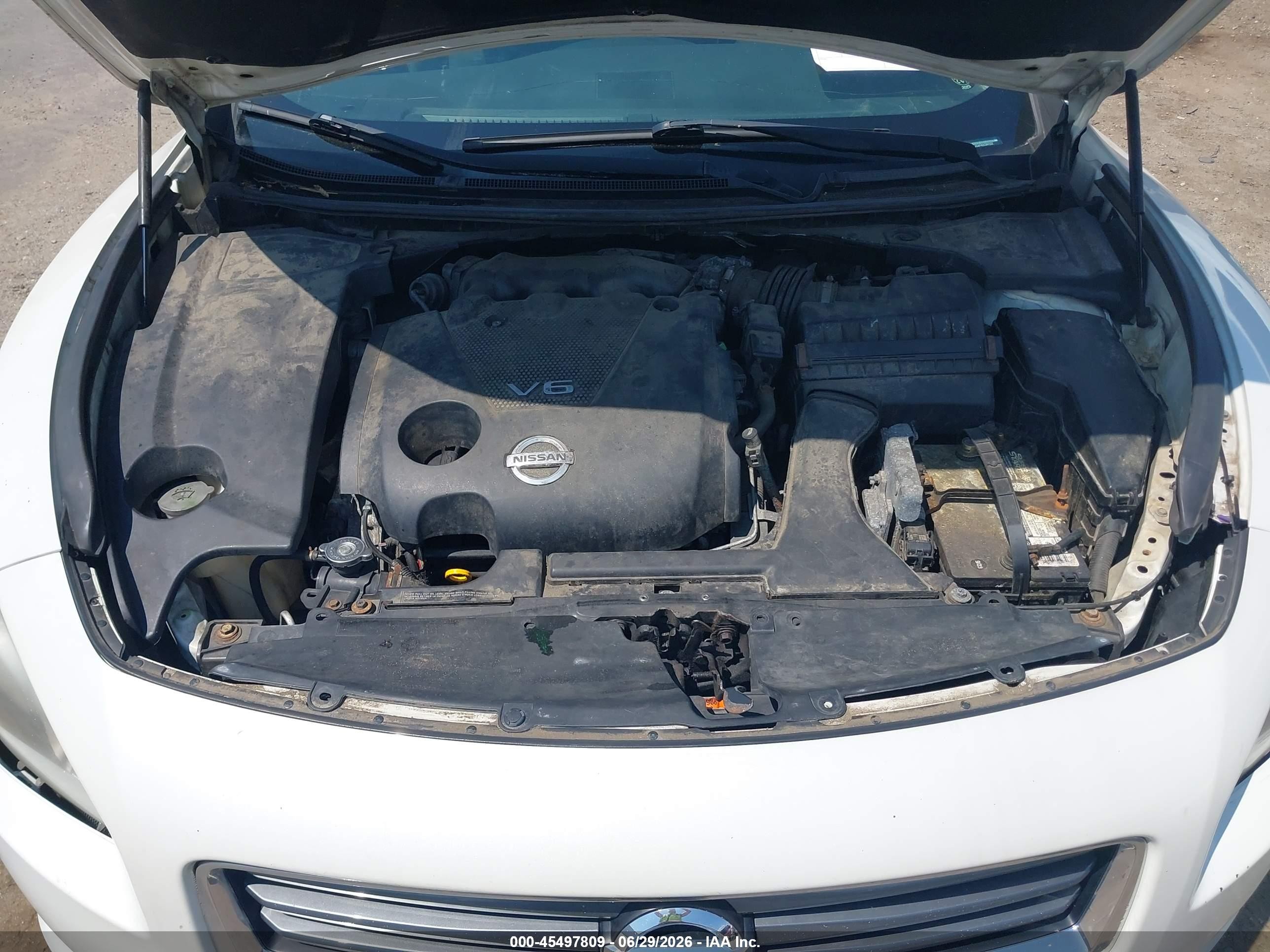 2013 Nissan Maxima 3.5 Sv White vin: 1N4AA5AP4DC847222