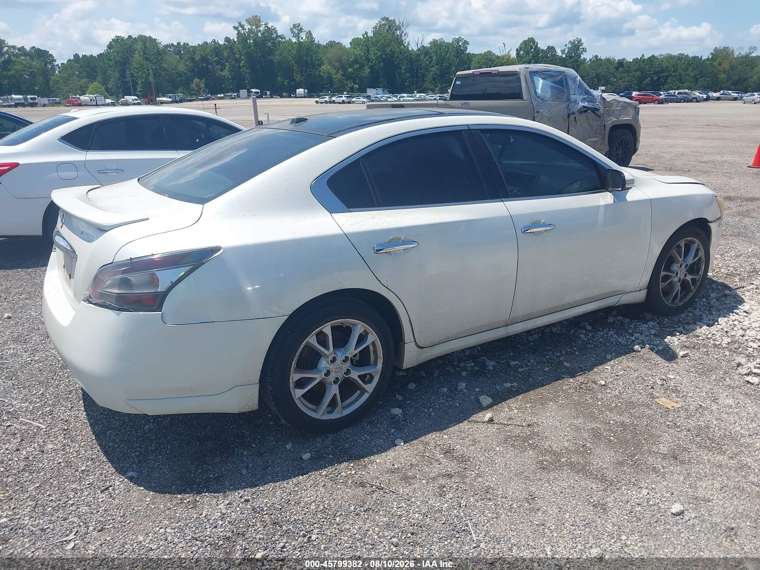 2014 Nissan Maxima 3.5 Sv White vin: 1N4AA5AP4EC431656
