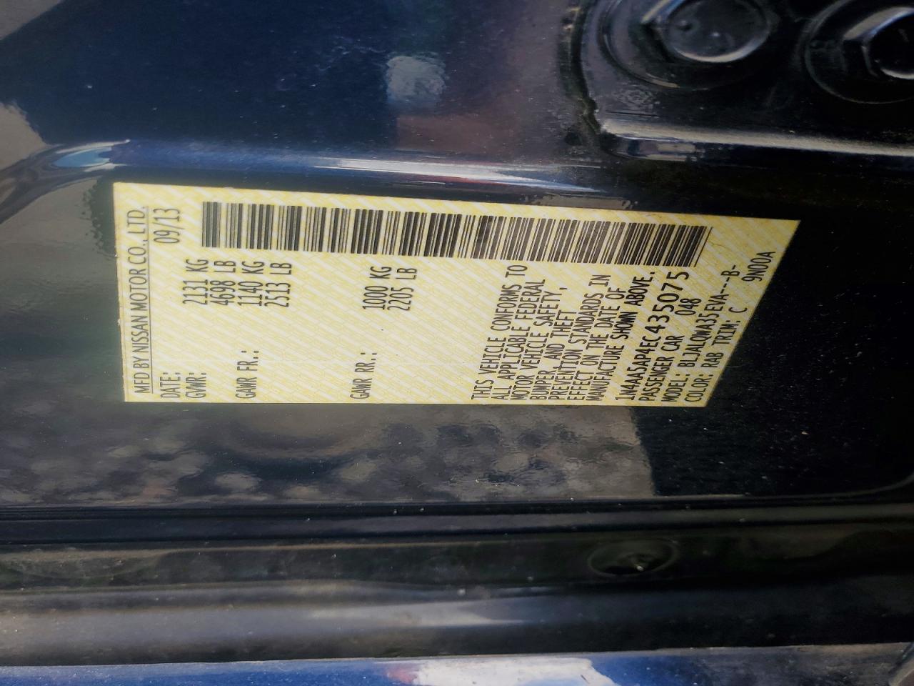 2014 Nissan Maxima 3.5 S Blue vin: 1N4AA5AP4EC435075