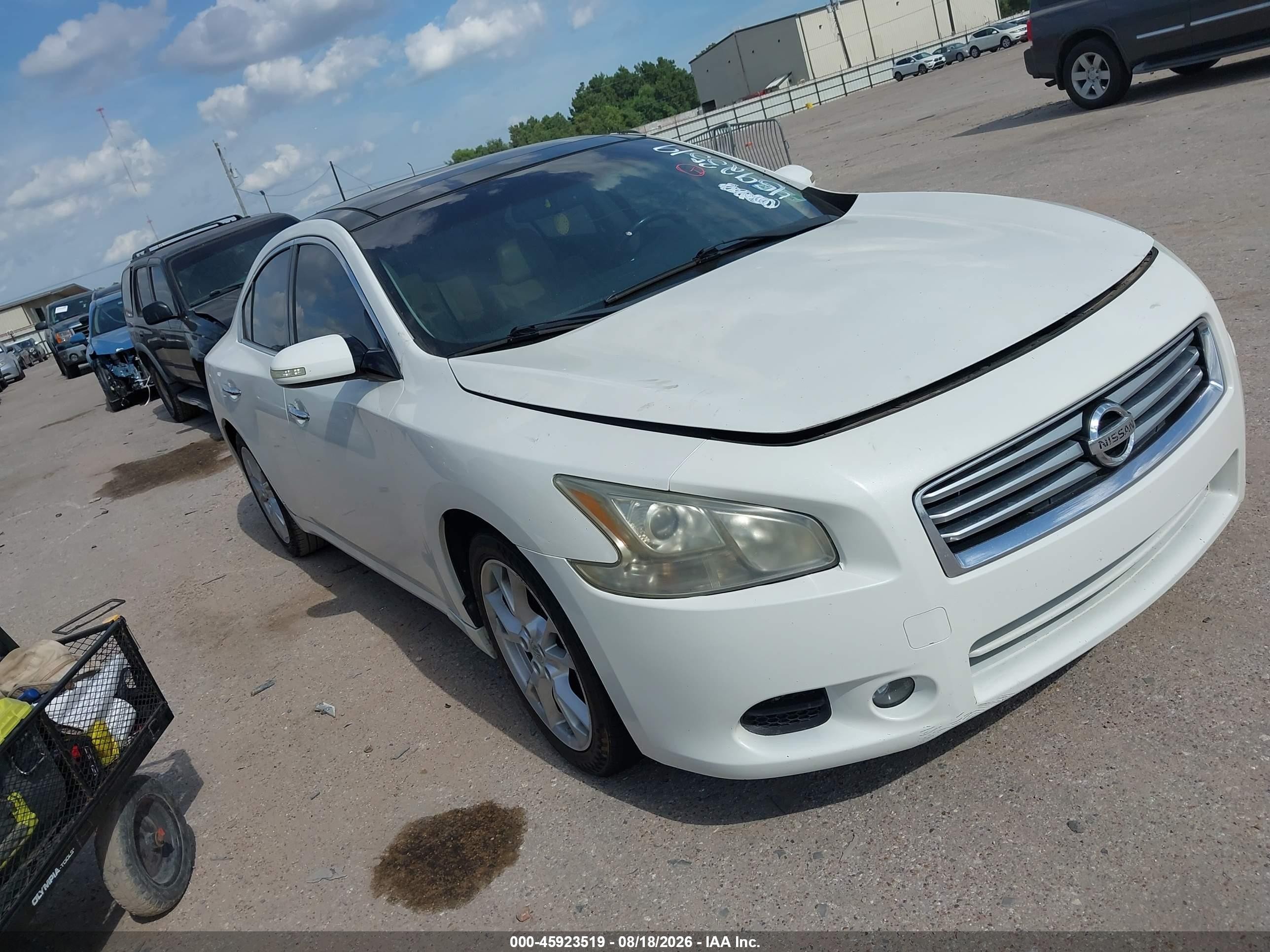 2014 Nissan Maxima 3.5 Sv White vin: 1N4AA5AP4EC461644