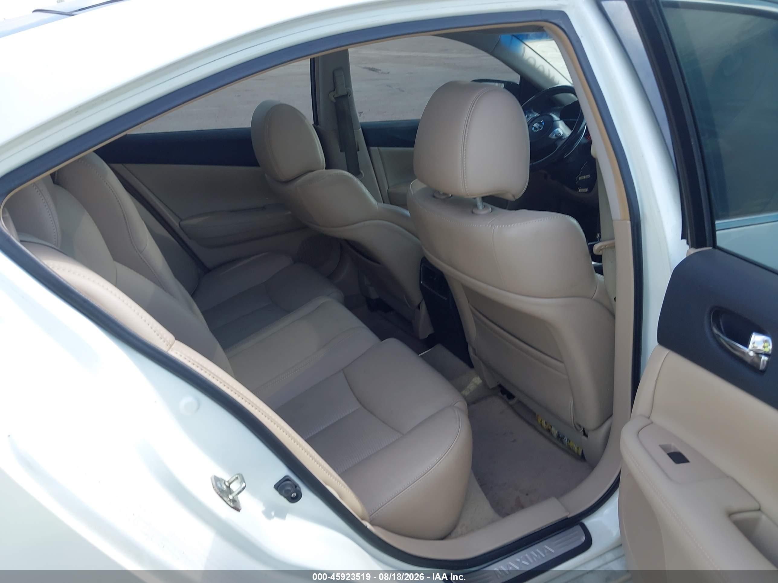2014 Nissan Maxima 3.5 Sv White vin: 1N4AA5AP4EC461644