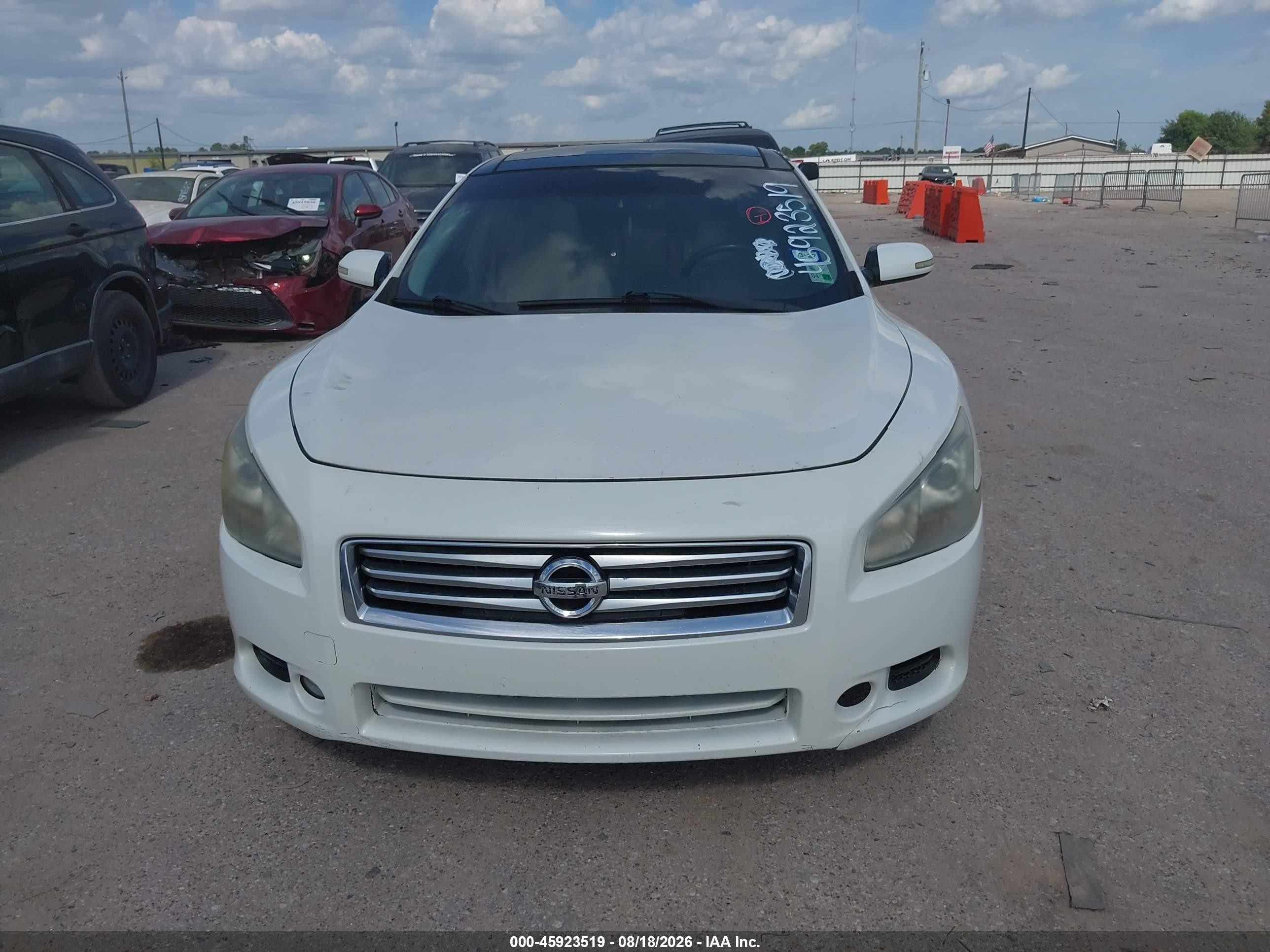2014 Nissan Maxima 3.5 Sv White vin: 1N4AA5AP4EC461644