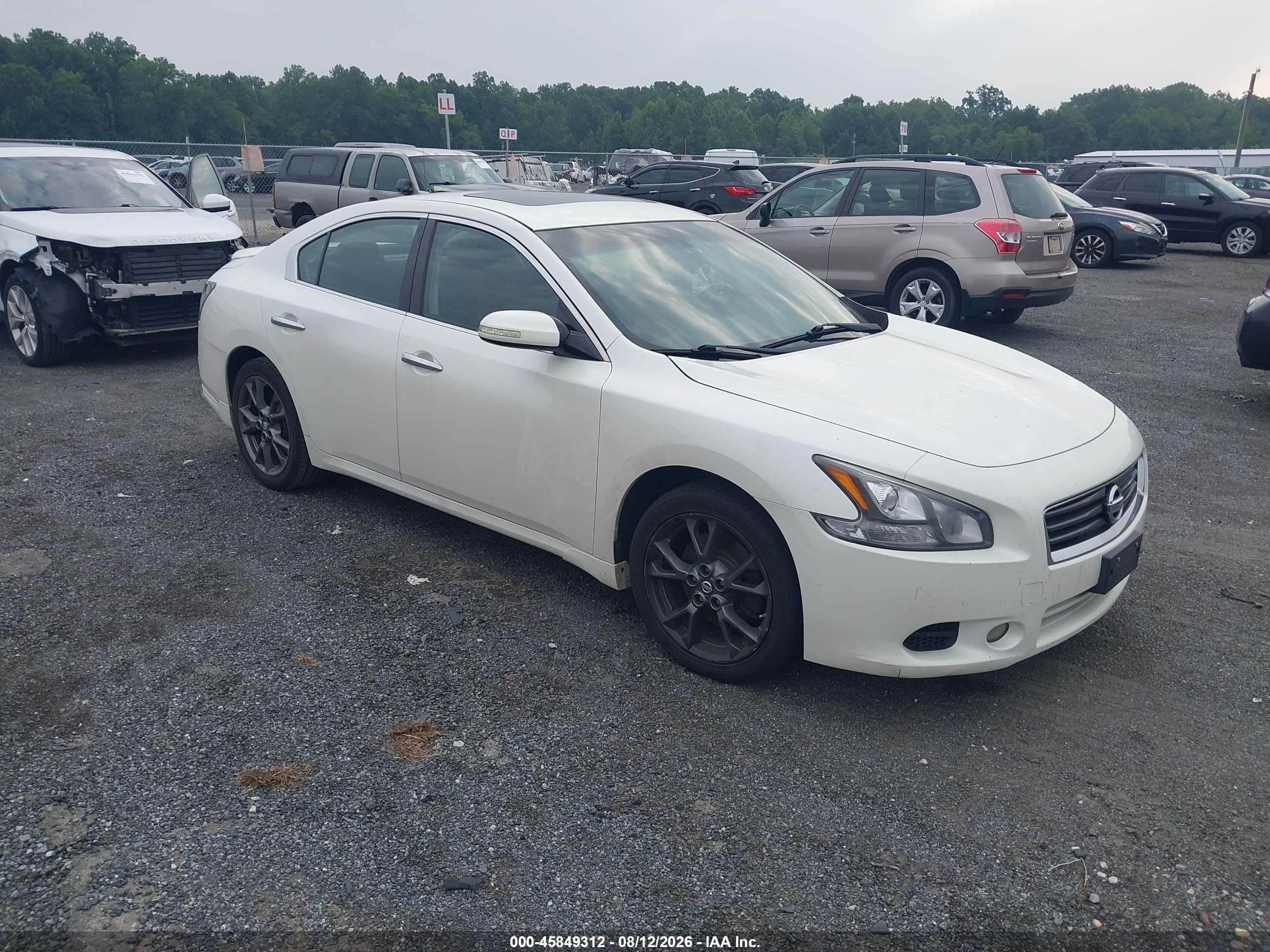 2014 Nissan Maxima 3.5 S White vin: 1N4AA5AP4EC476242