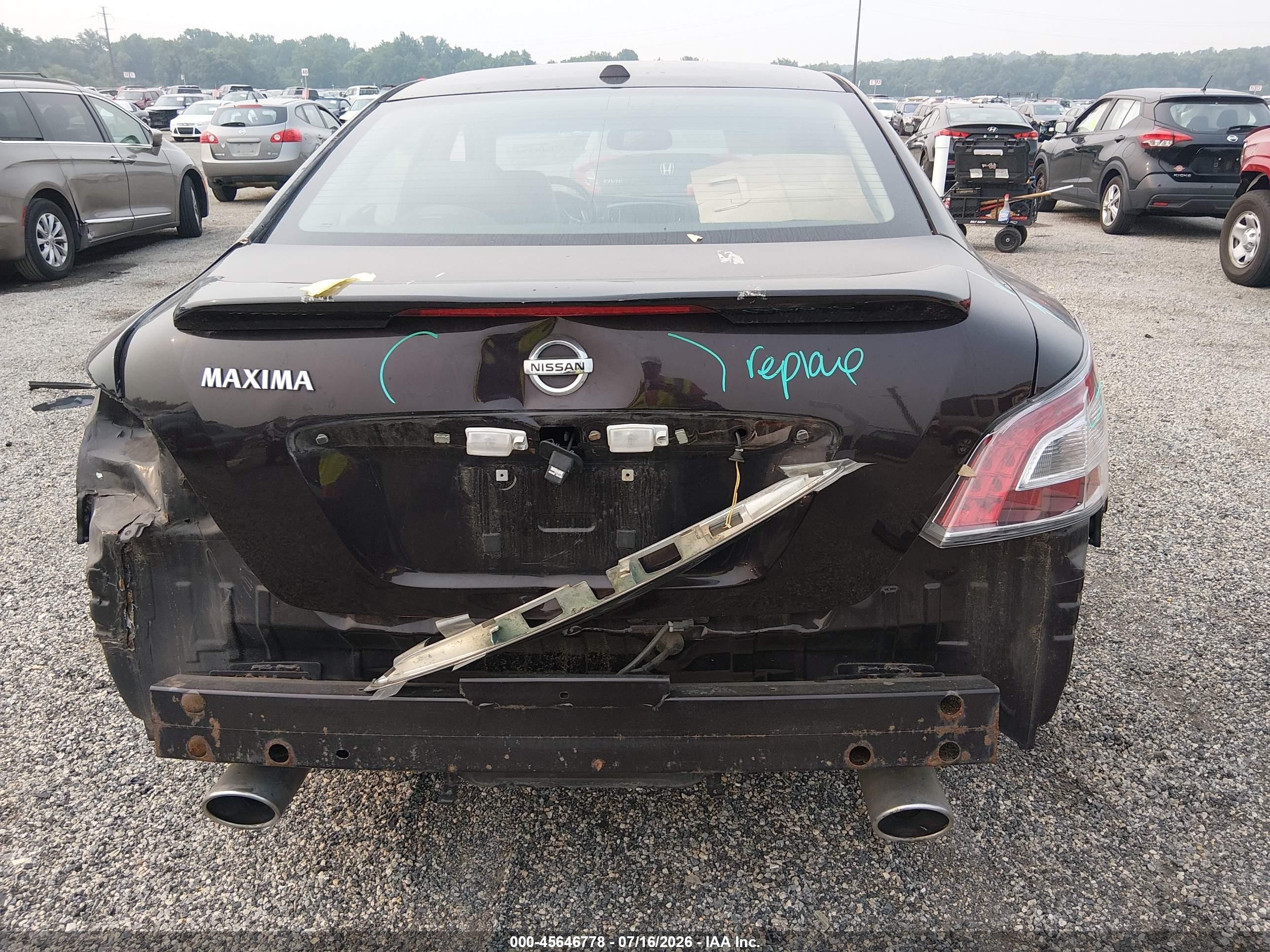 2014 Nissan Maxima 3.5 Sv Burgundy vin: 1N4AA5AP4EC486382