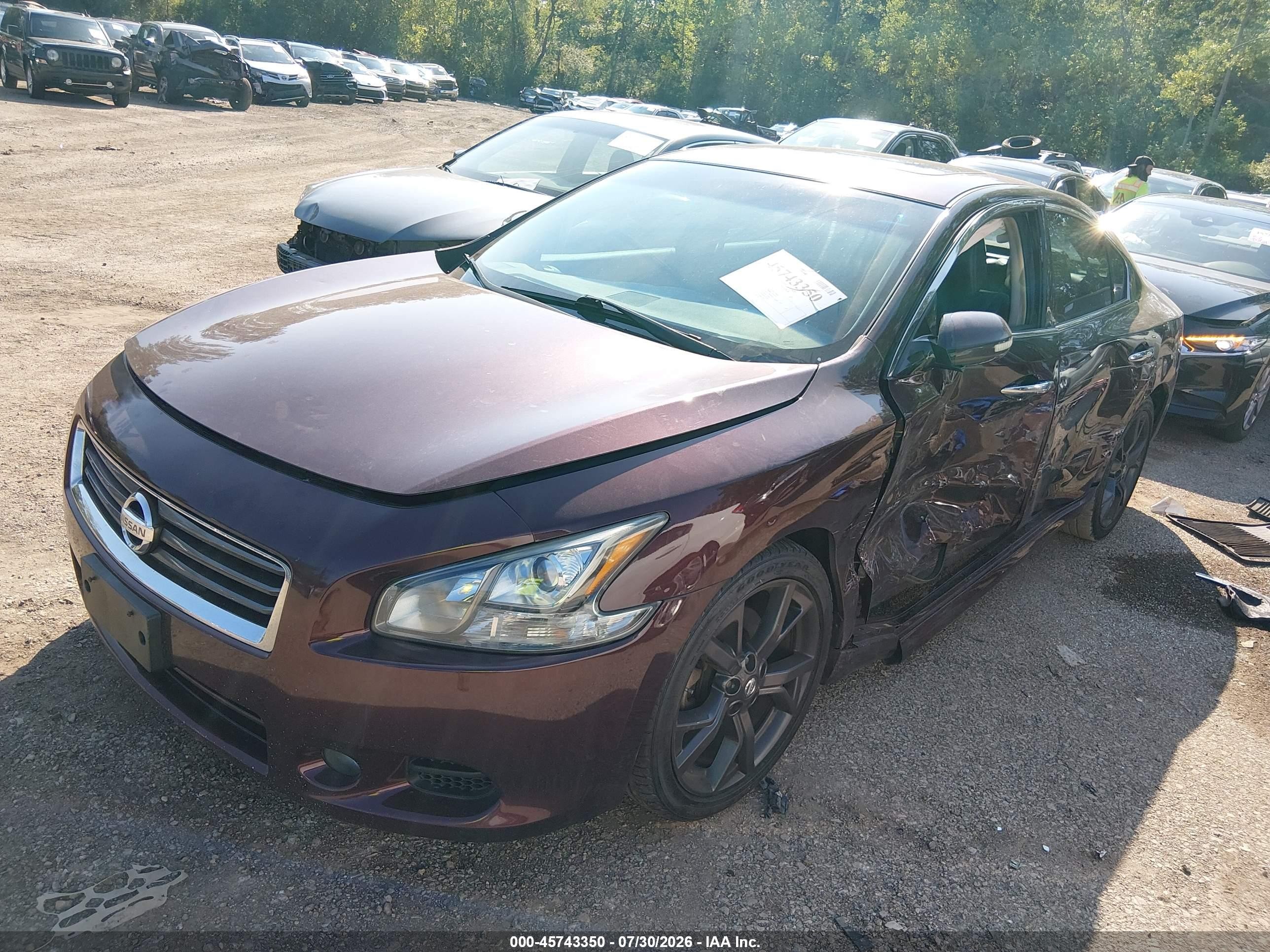 2014 Nissan Maxima 3.5 Sv Фиолетовый vin: 1N4AA5AP4EC495129