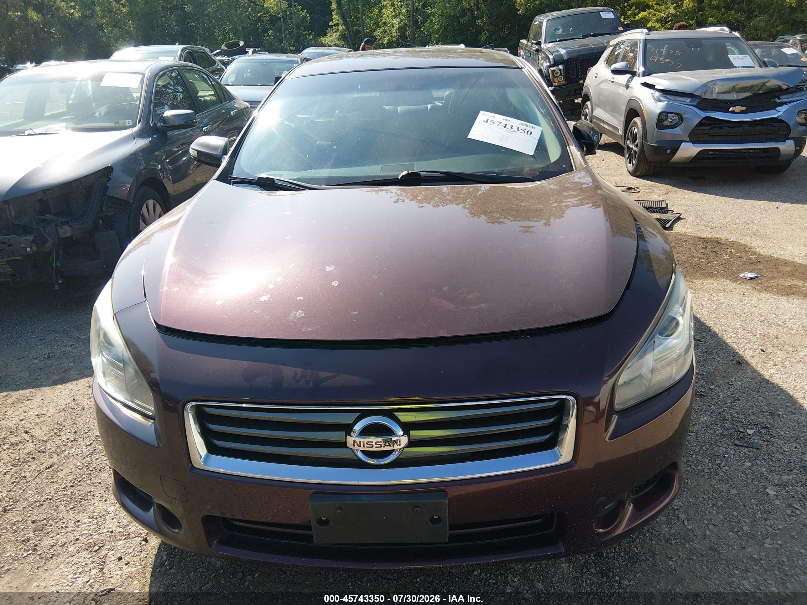 2014 Nissan Maxima 3.5 Sv Фиолетовый vin: 1N4AA5AP4EC495129