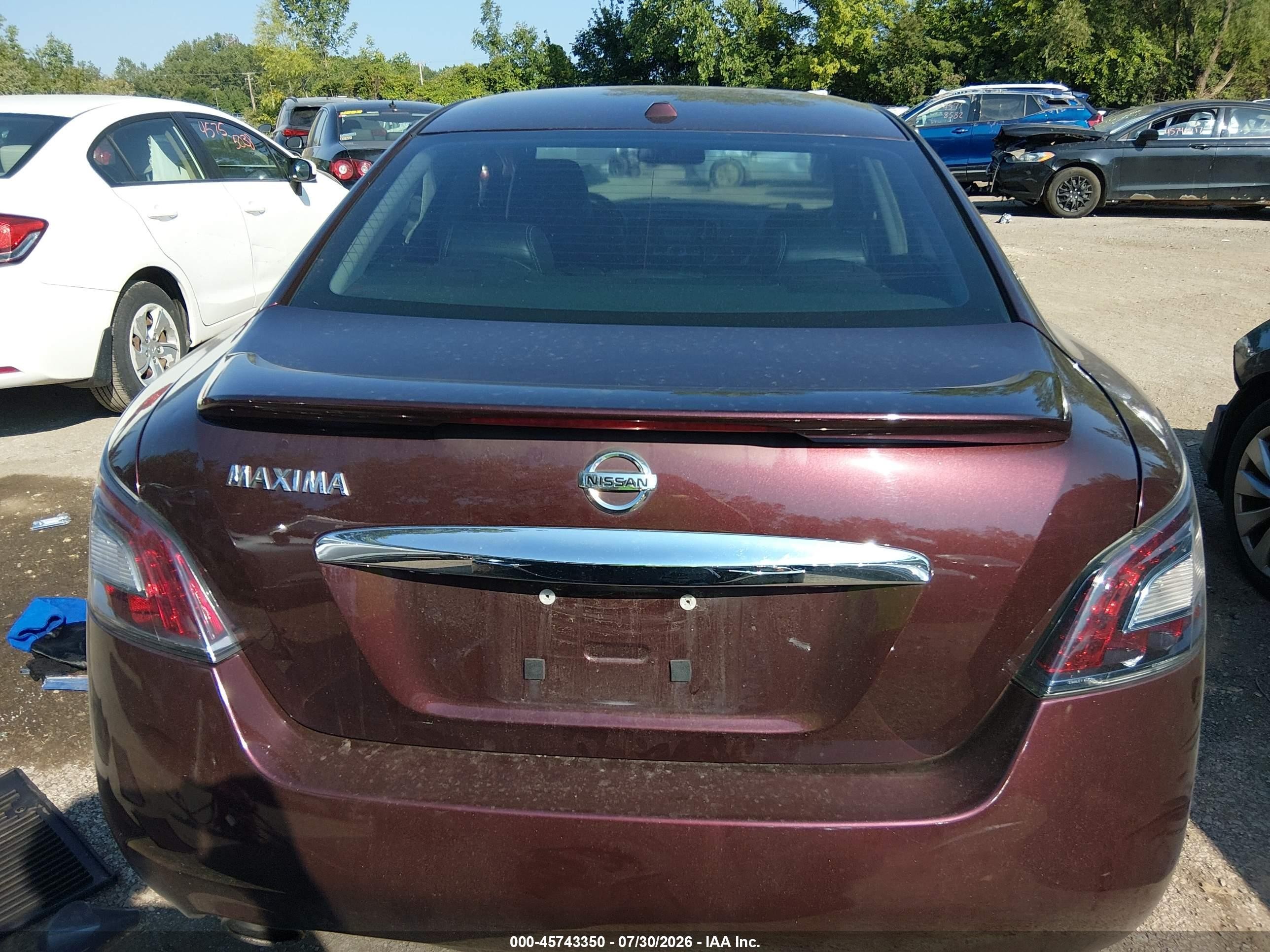 2014 Nissan Maxima 3.5 Sv Фиолетовый vin: 1N4AA5AP4EC495129