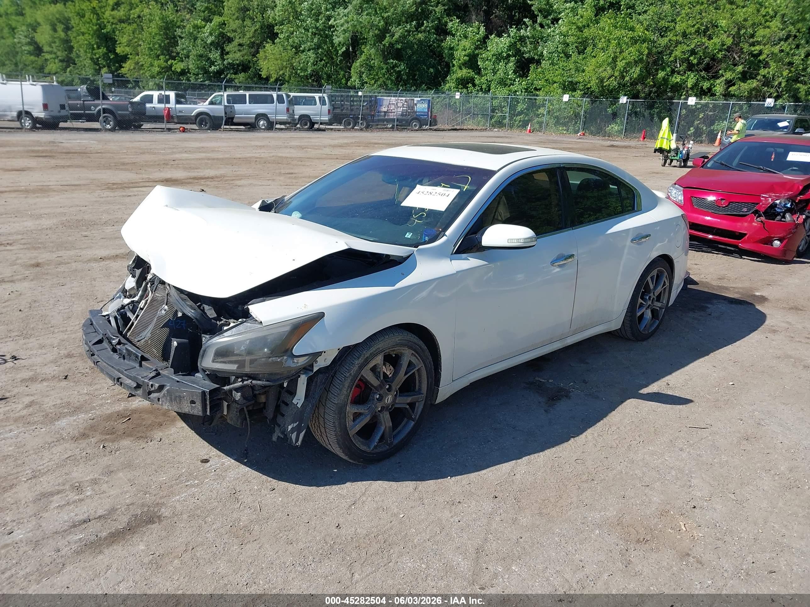 2014 Nissan Maxima 3.5 Sv White vin: 1N4AA5AP4EC497043