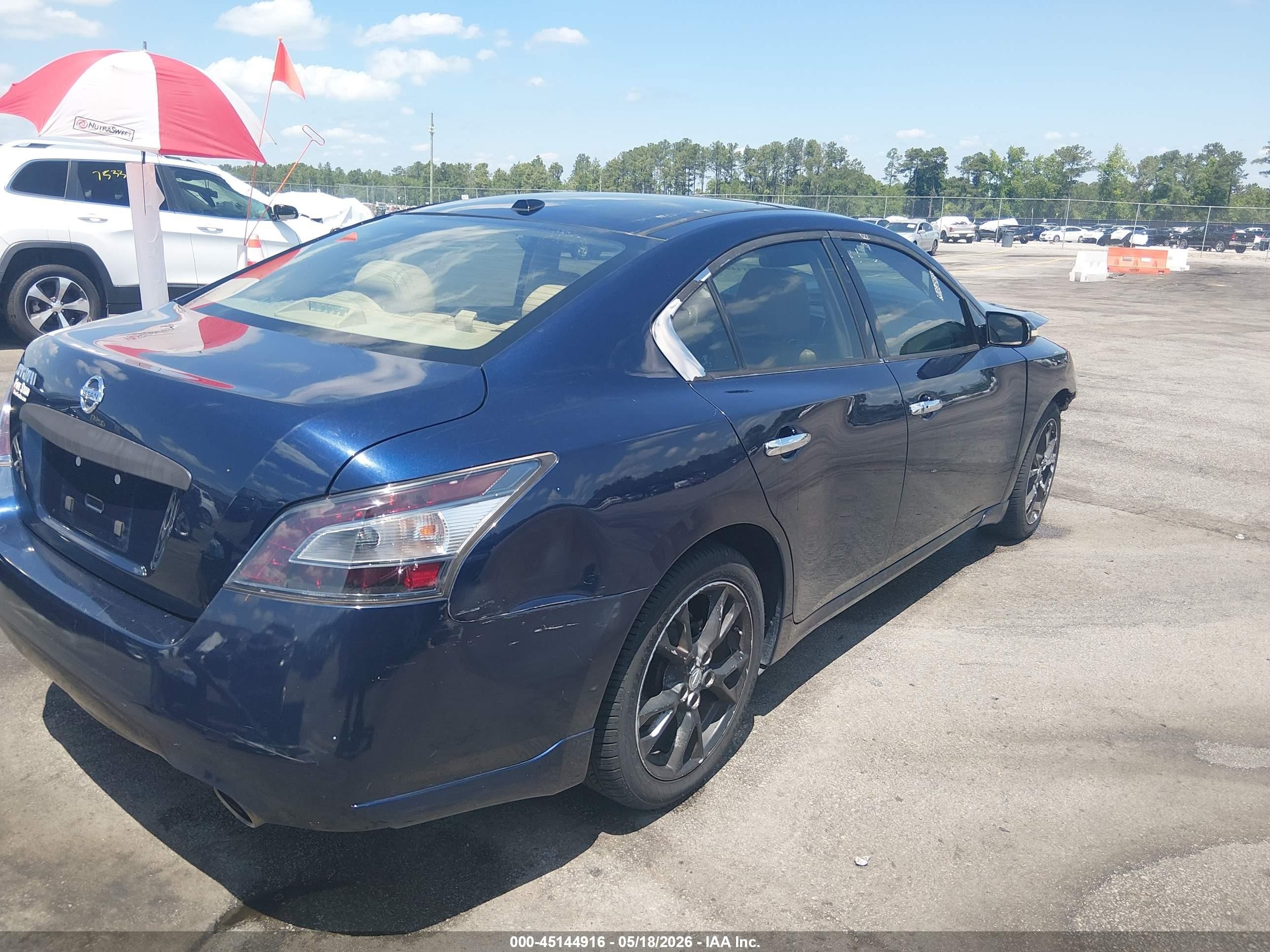 2014 Nissan Maxima 3.5 Sv Blue vin: 1N4AA5AP4EC911776