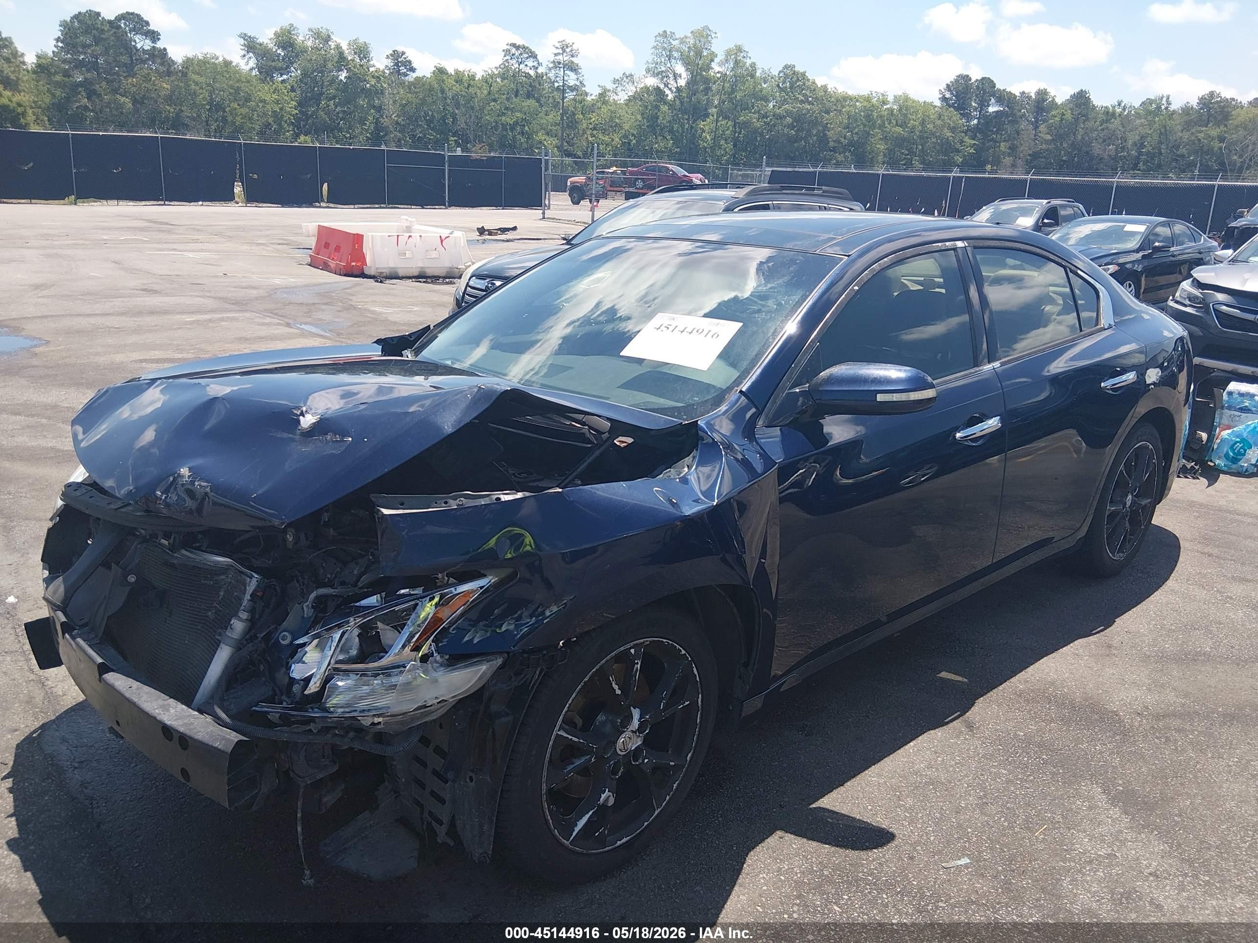 2014 Nissan Maxima 3.5 Sv Blue vin: 1N4AA5AP4EC911776