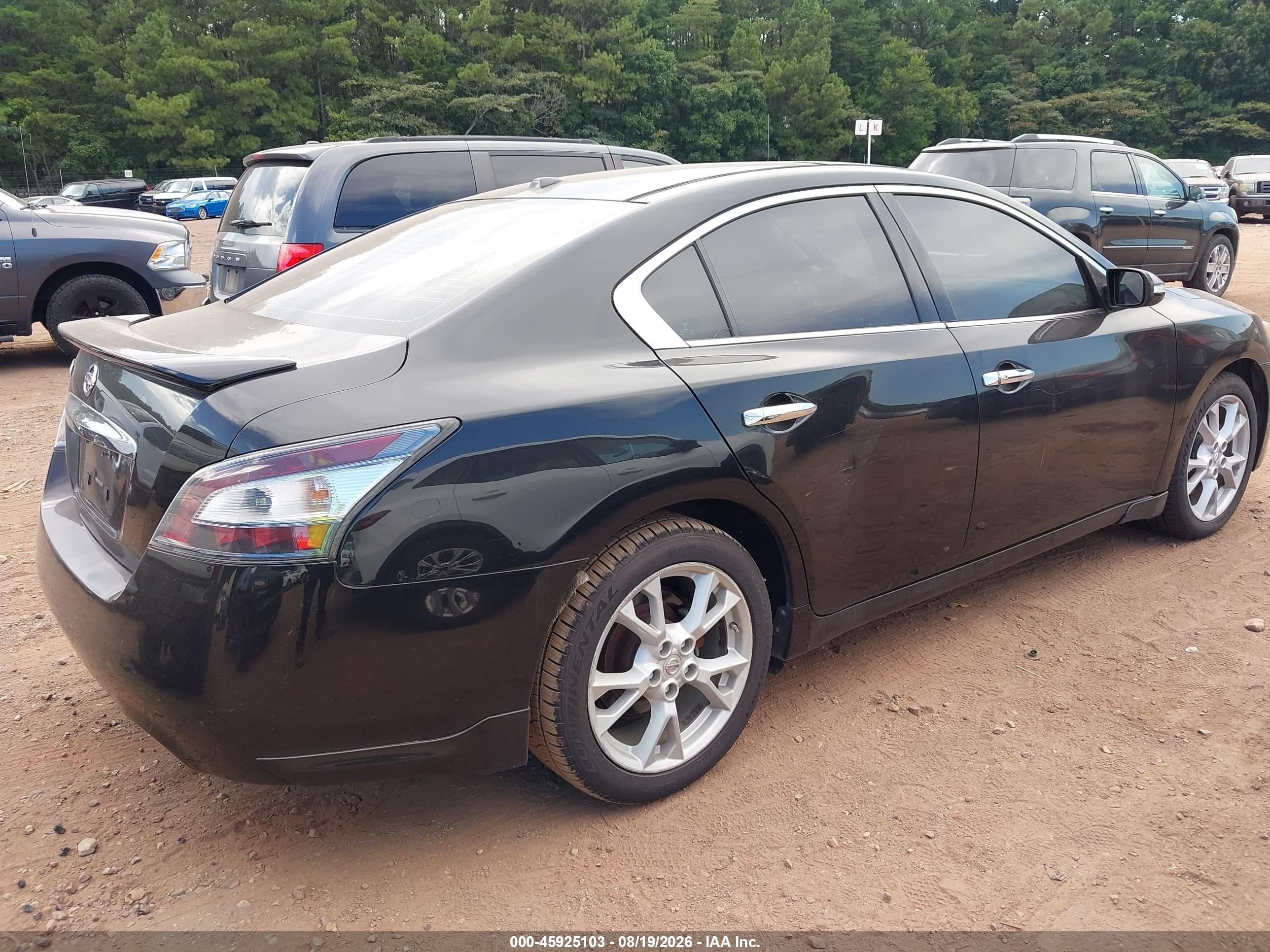 2014 Nissan Maxima S/sv Black vin: 1N4AA5AP4EC914175