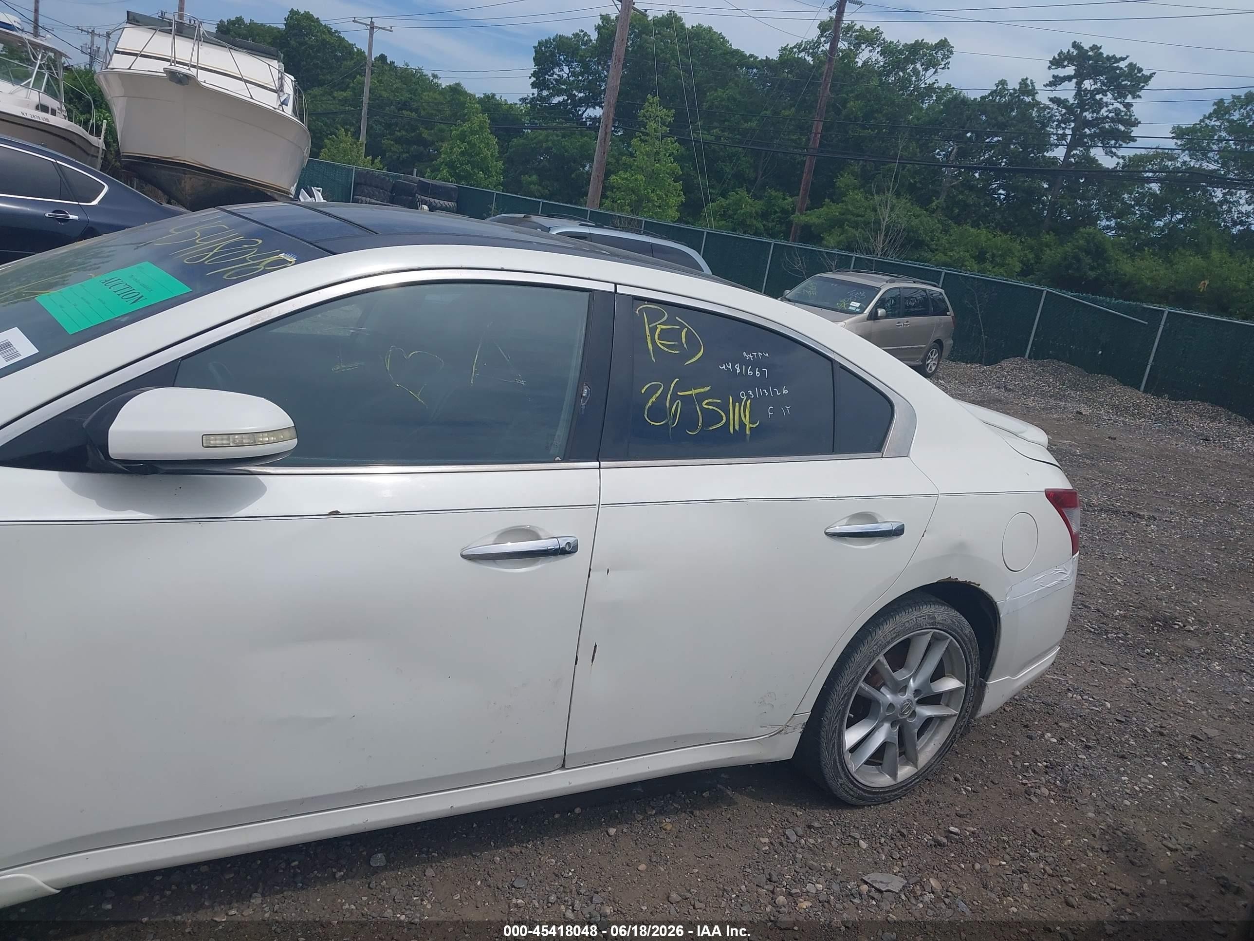 2010 Nissan Maxima 3.5 Sv White vin: 1N4AA5AP5AC844955