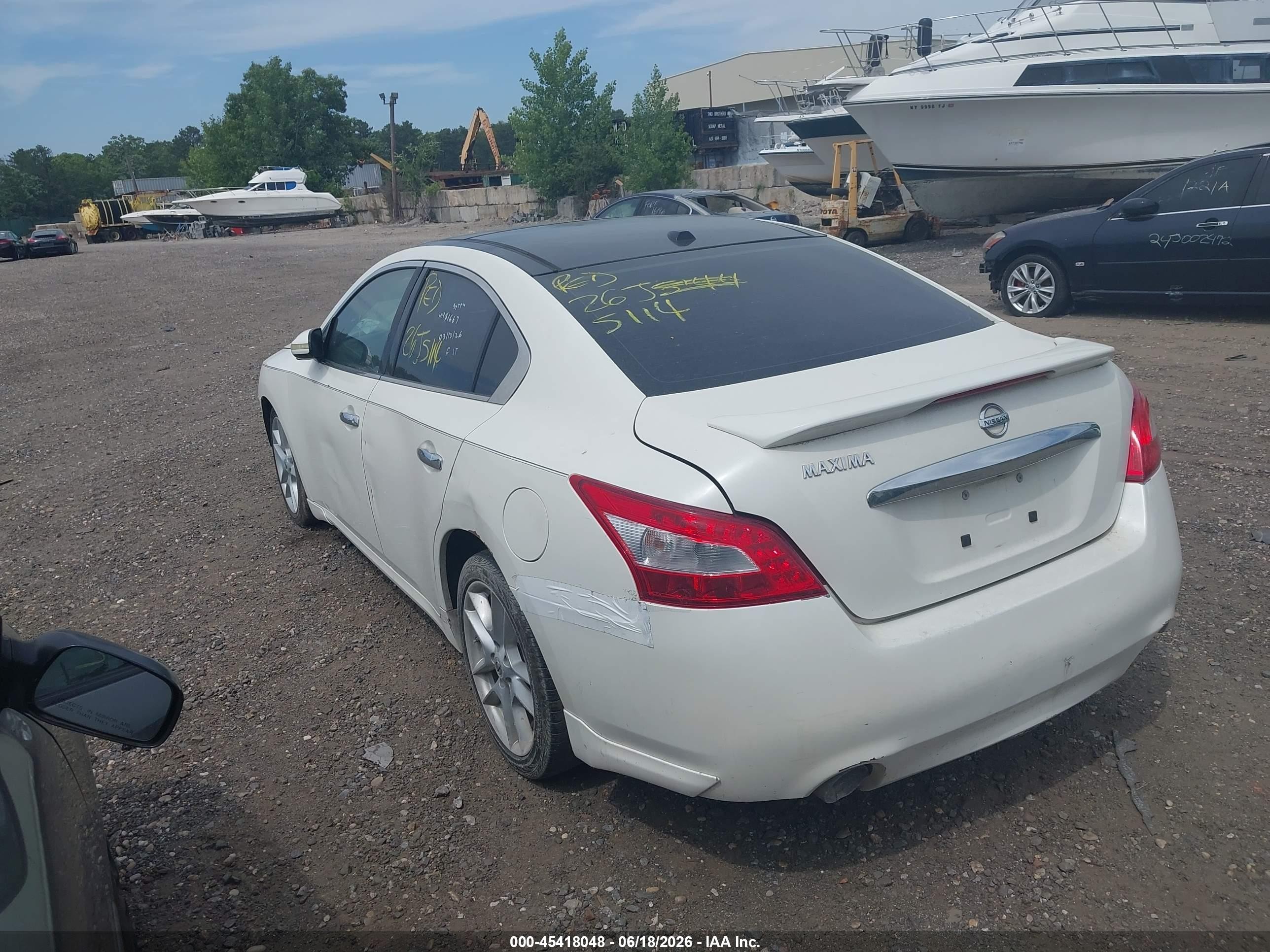 2010 Nissan Maxima 3.5 Sv White vin: 1N4AA5AP5AC844955