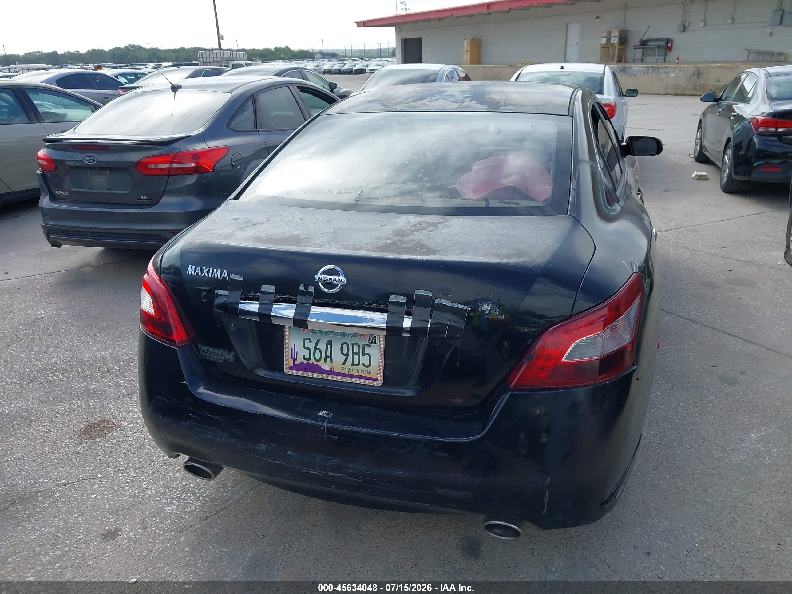 2011 Nissan Maxima 3.5 S Black vin: 1N4AA5AP5BC813321