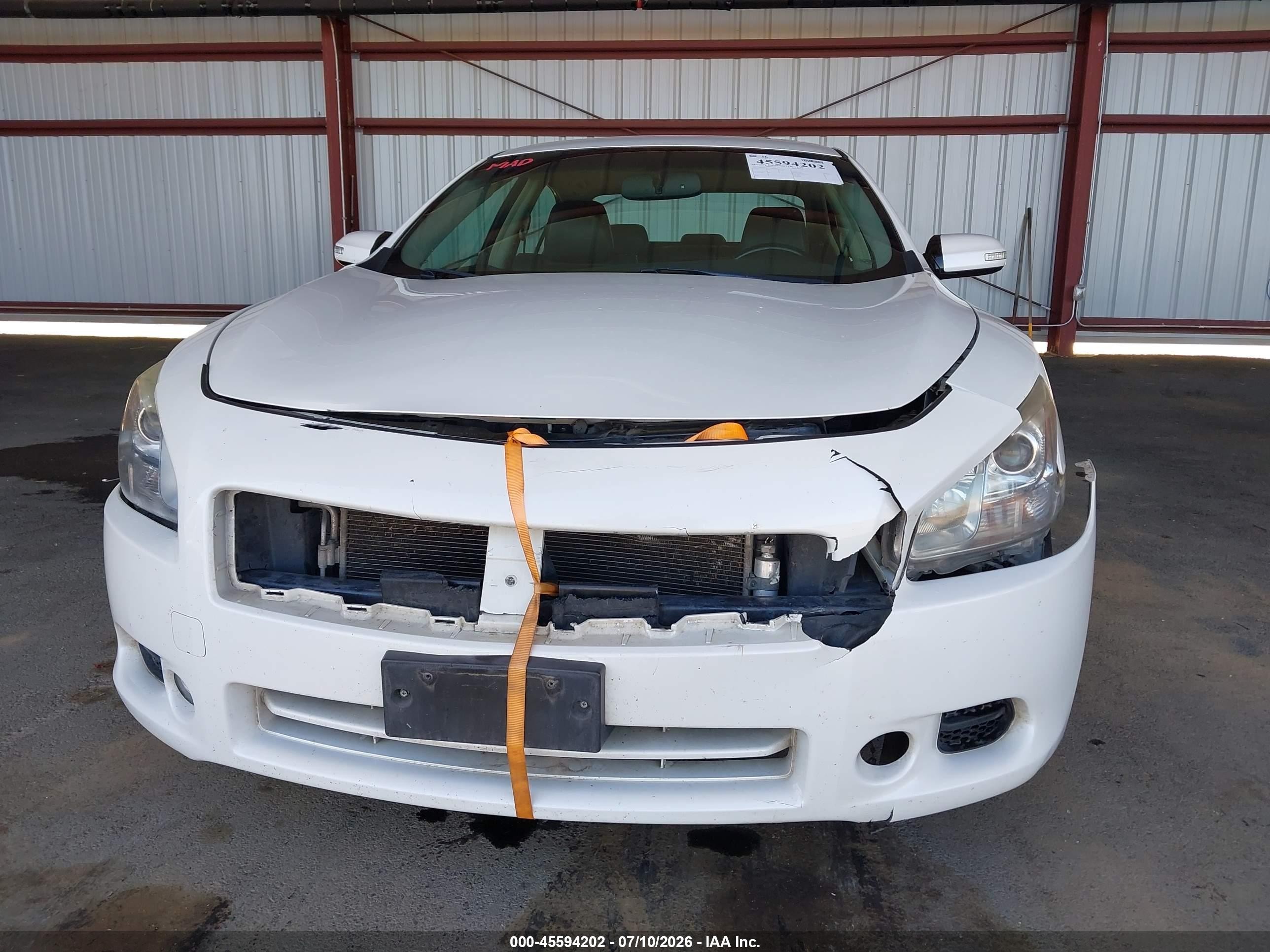 2012 Nissan Maxima 3.5 Sv White vin: 1N4AA5AP5CC807262
