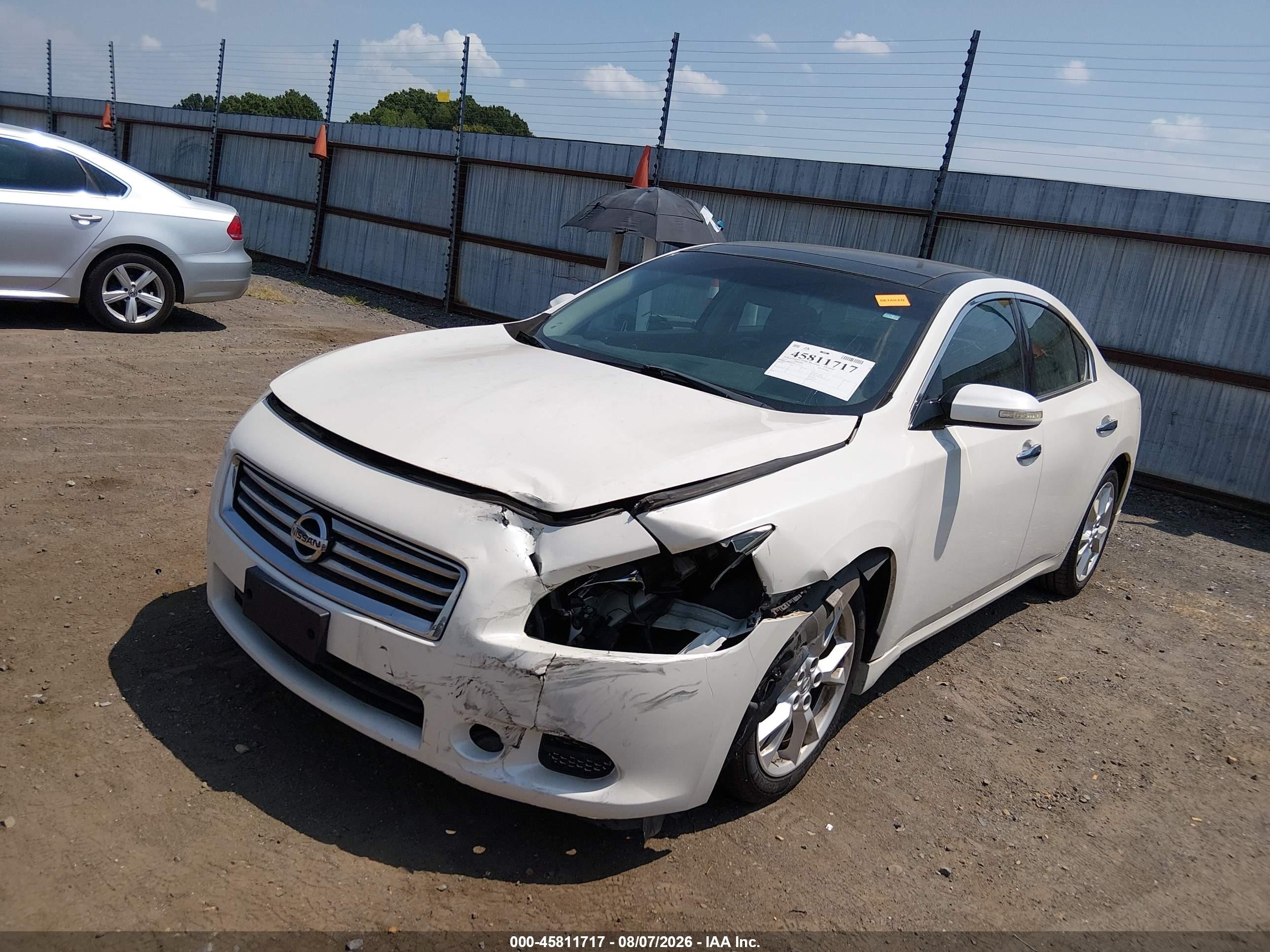 2012 Nissan Maxima 3.5 Sv White vin: 1N4AA5AP5CC807651