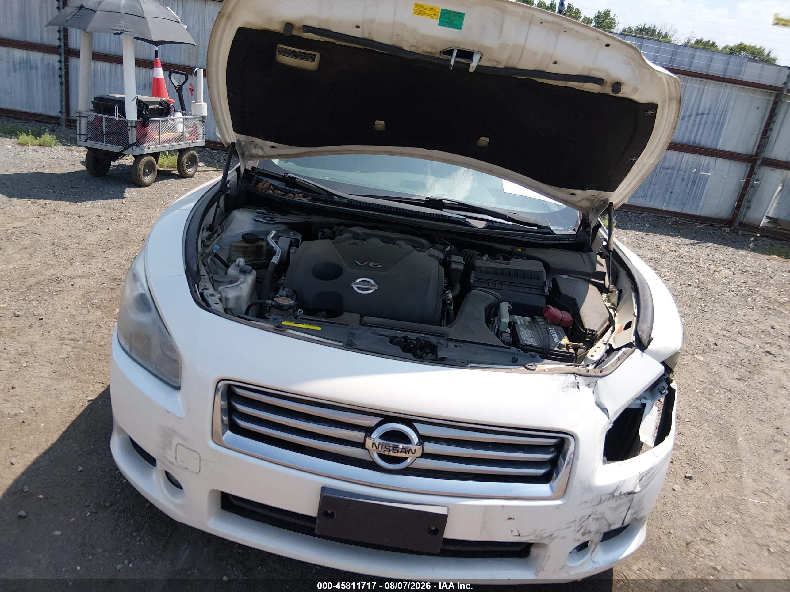 2012 Nissan Maxima 3.5 Sv White vin: 1N4AA5AP5CC807651