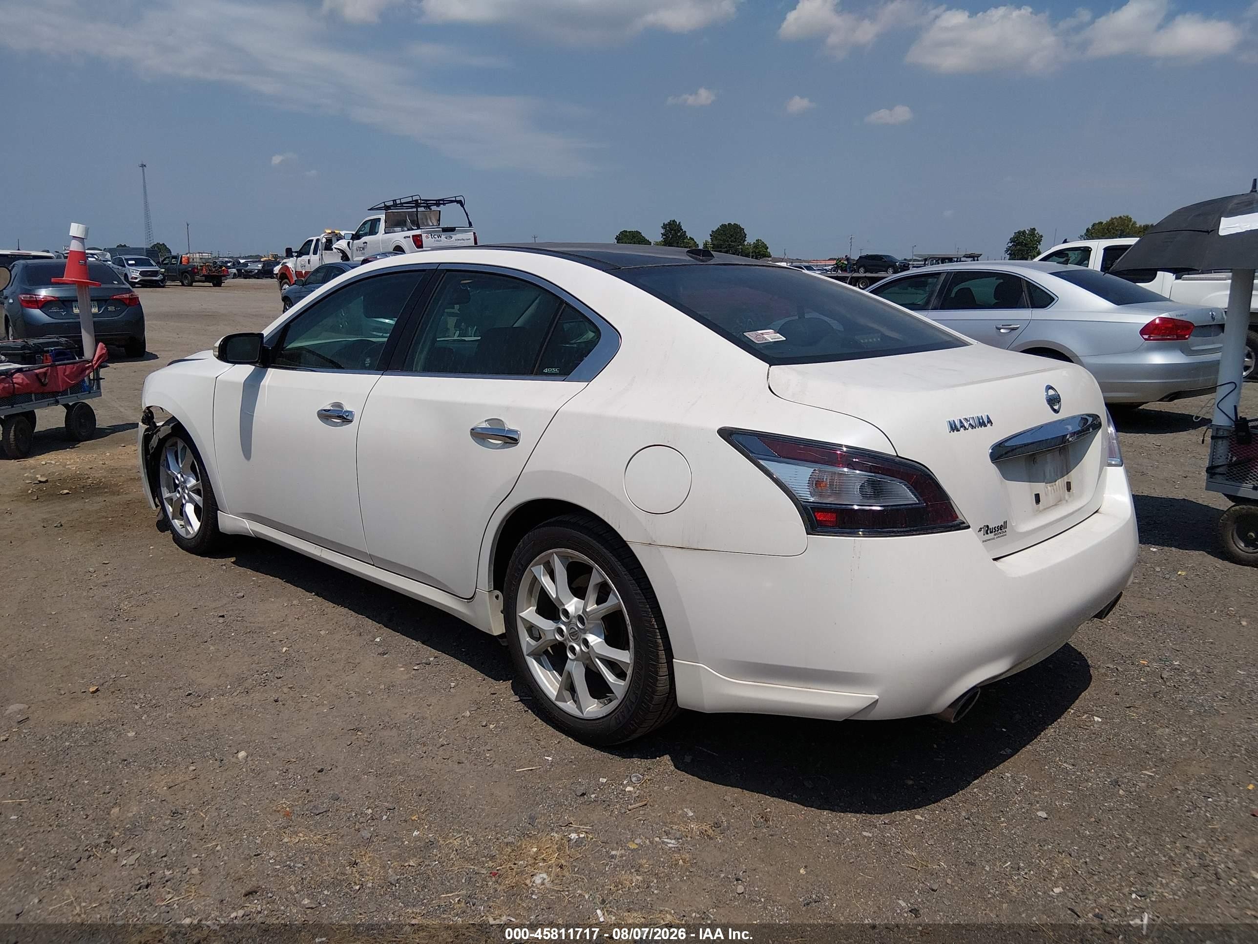 2012 Nissan Maxima 3.5 Sv White vin: 1N4AA5AP5CC807651