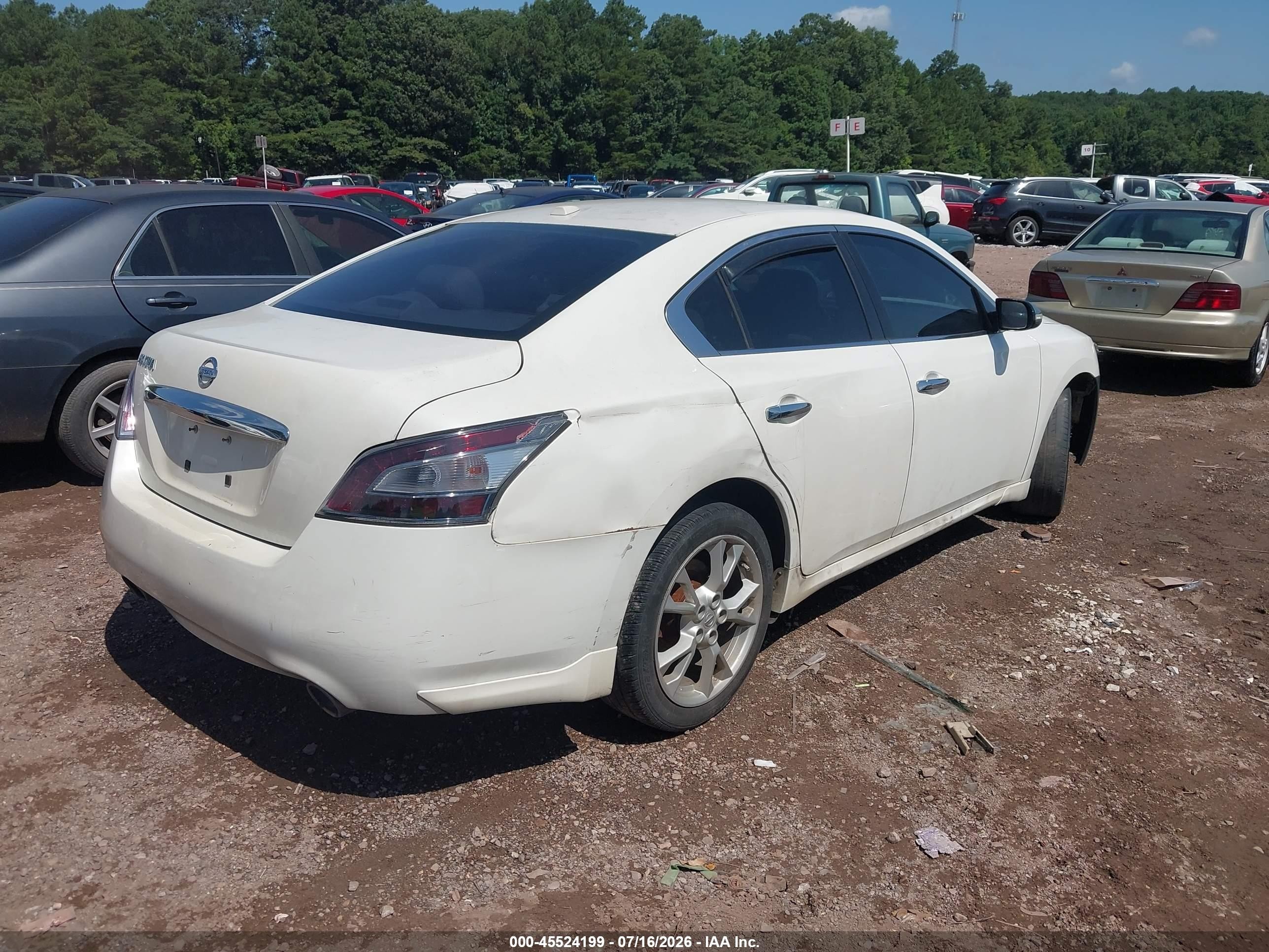 2012 Nissan Maxima 3.5 Sv White vin: 1N4AA5AP5CC811425