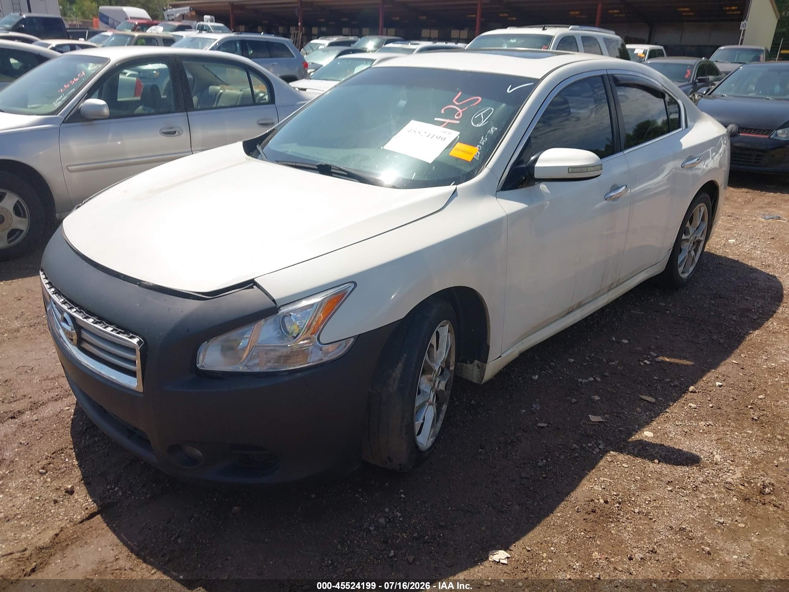 2012 Nissan Maxima 3.5 Sv White vin: 1N4AA5AP5CC811425
