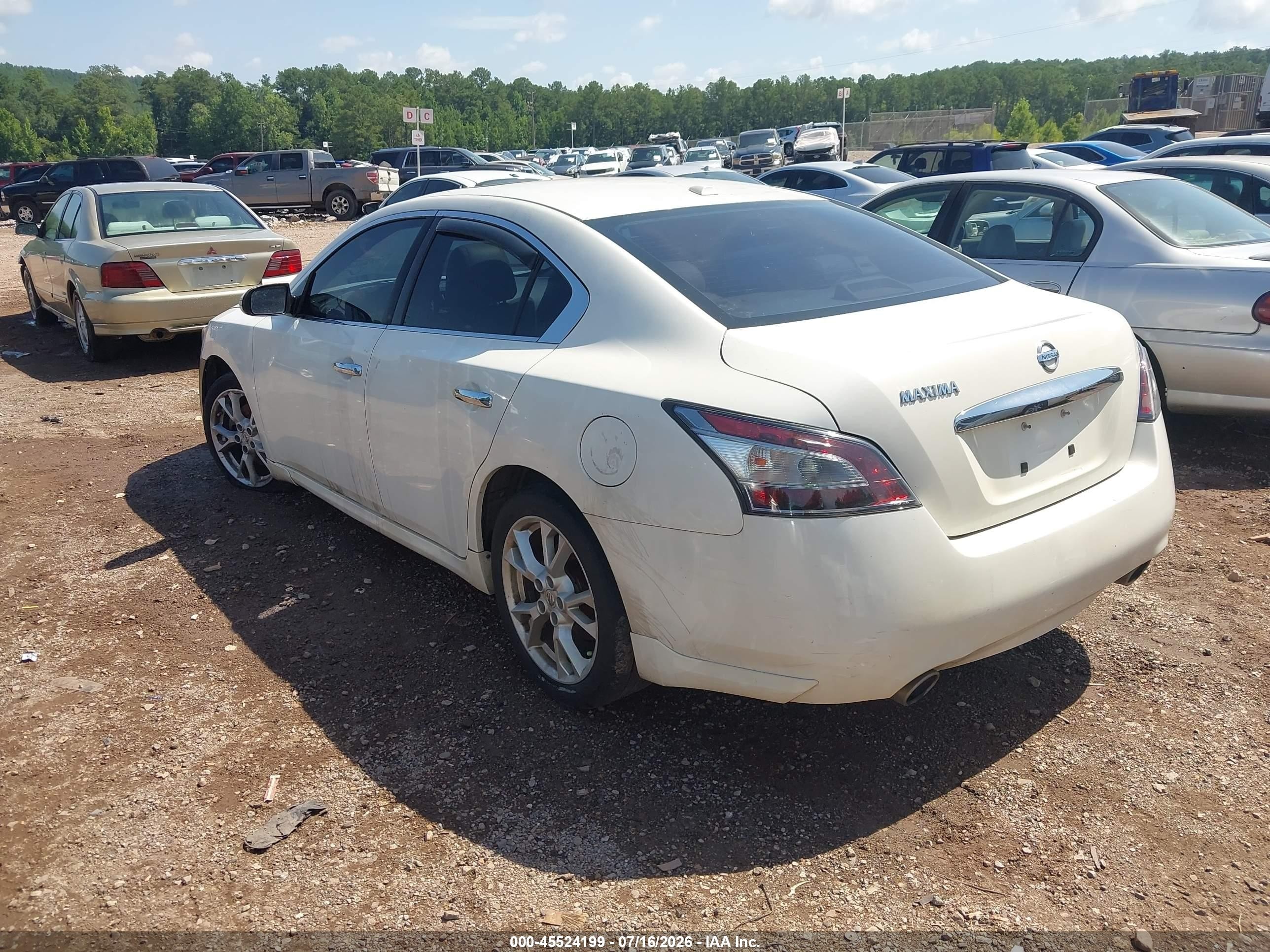 2012 Nissan Maxima 3.5 Sv White vin: 1N4AA5AP5CC811425
