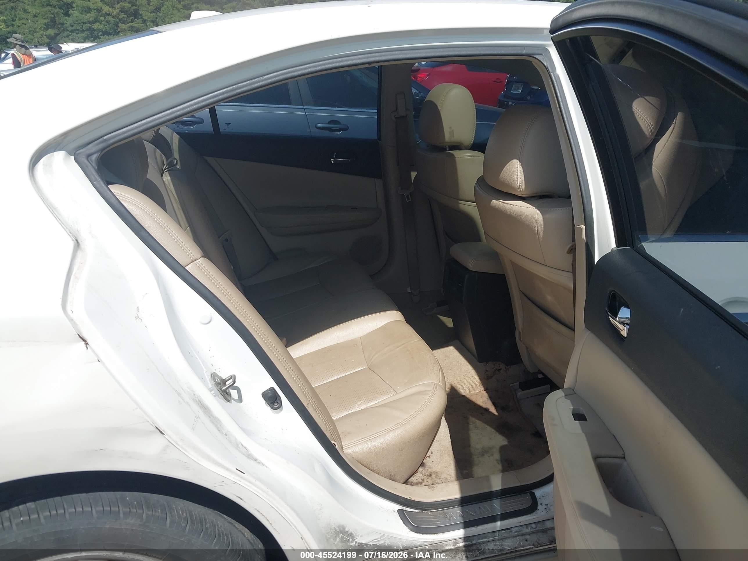 2012 Nissan Maxima 3.5 Sv White vin: 1N4AA5AP5CC811425