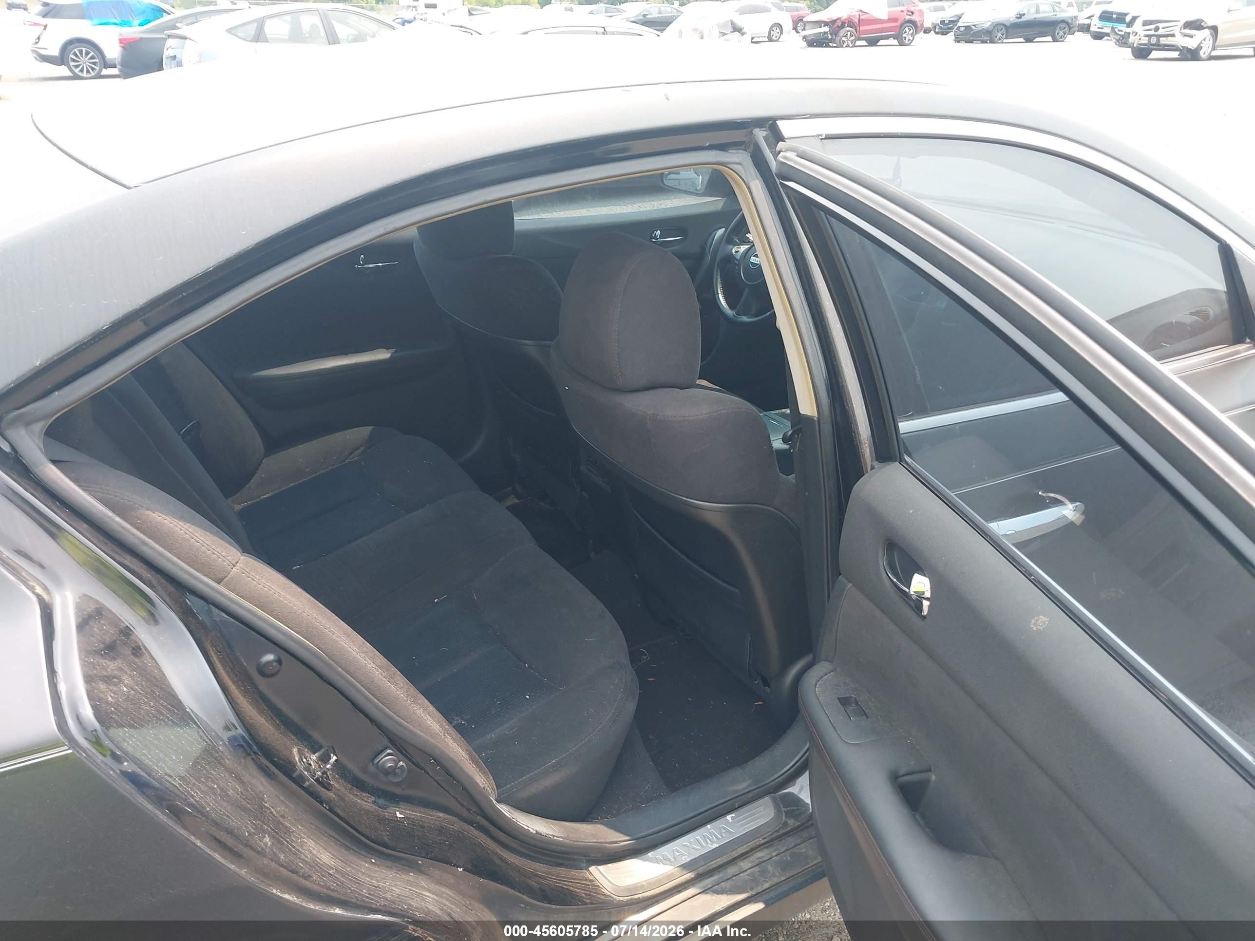 2012 Nissan Maxima 3.5 S Black vin: 1N4AA5AP5CC820867