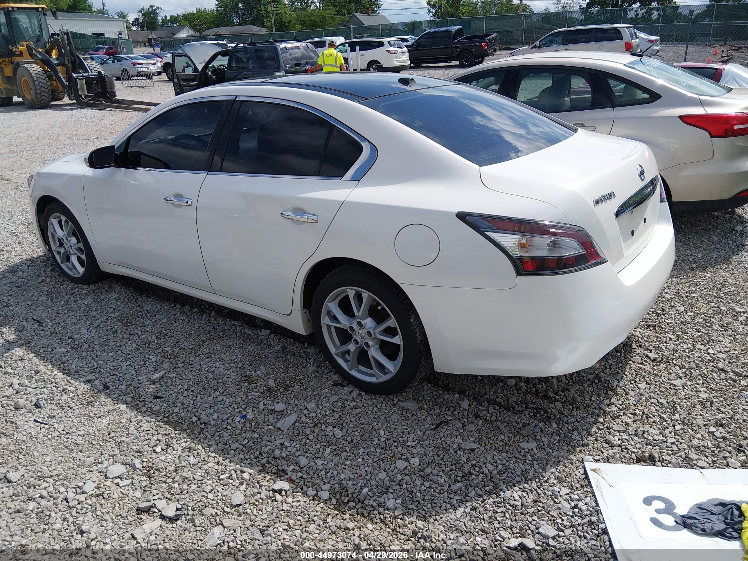 2012 Nissan Maxima 3.5 Sv White vin: 1N4AA5AP5CC840567
