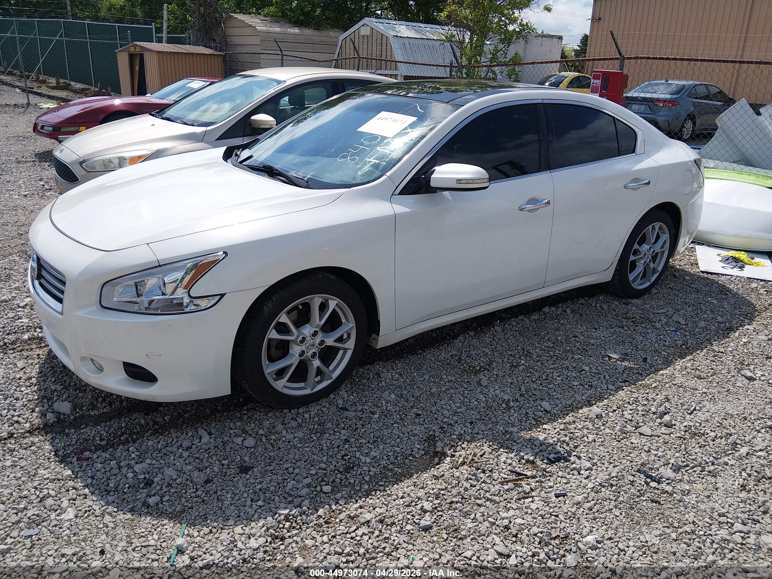 2012 Nissan Maxima 3.5 Sv White vin: 1N4AA5AP5CC840567