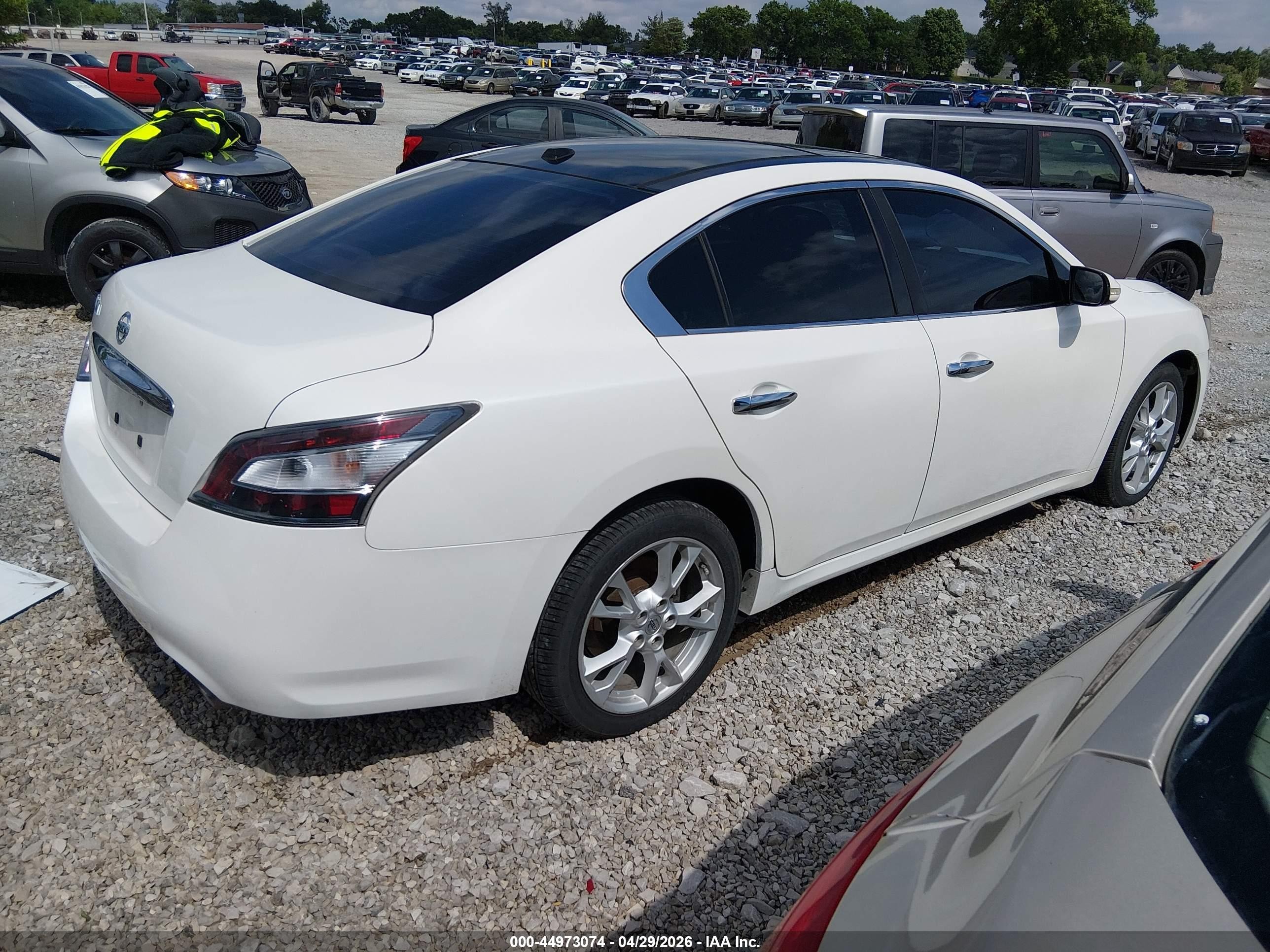 2012 Nissan Maxima 3.5 Sv White vin: 1N4AA5AP5CC840567
