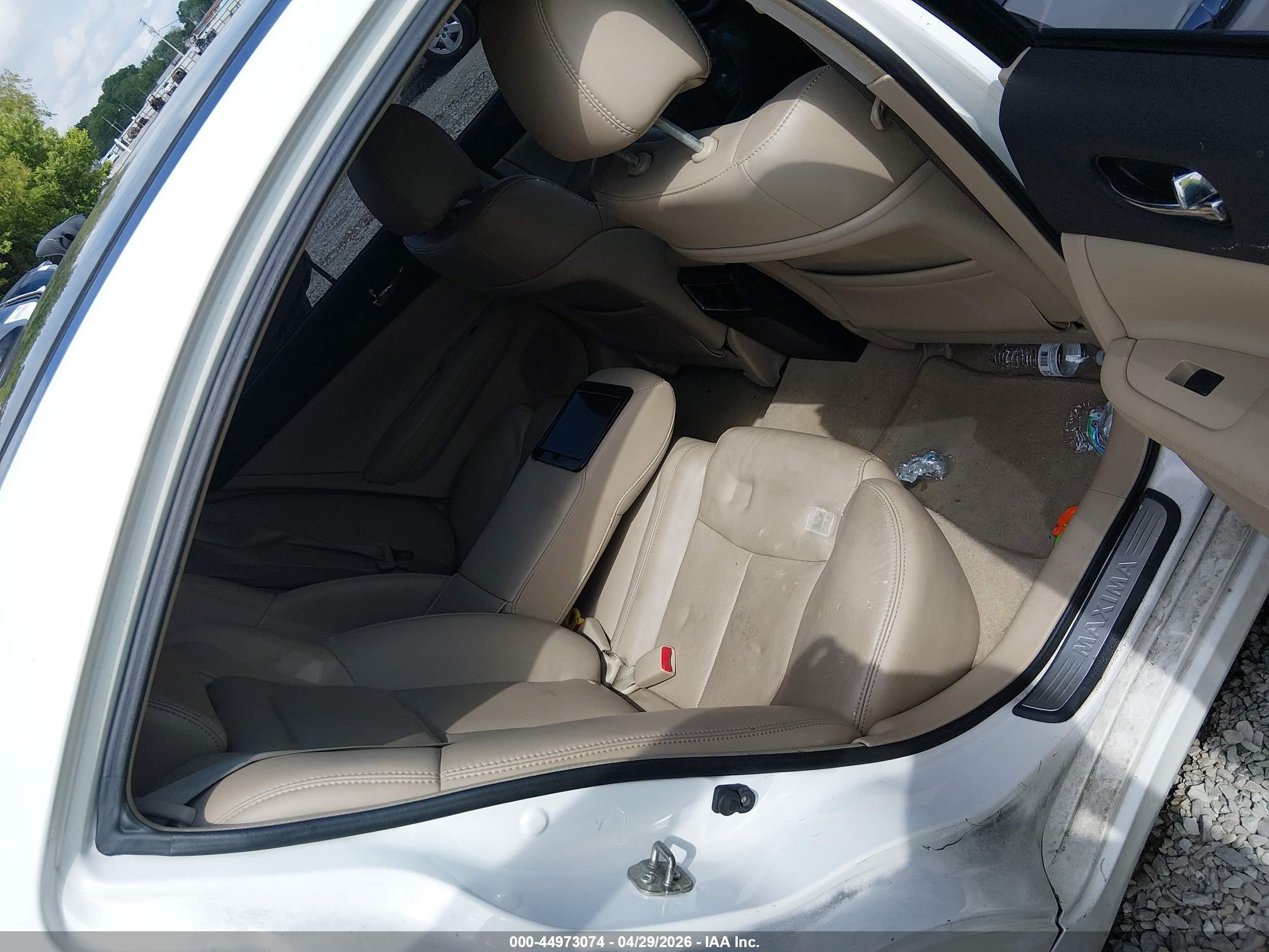 2012 Nissan Maxima 3.5 Sv White vin: 1N4AA5AP5CC840567