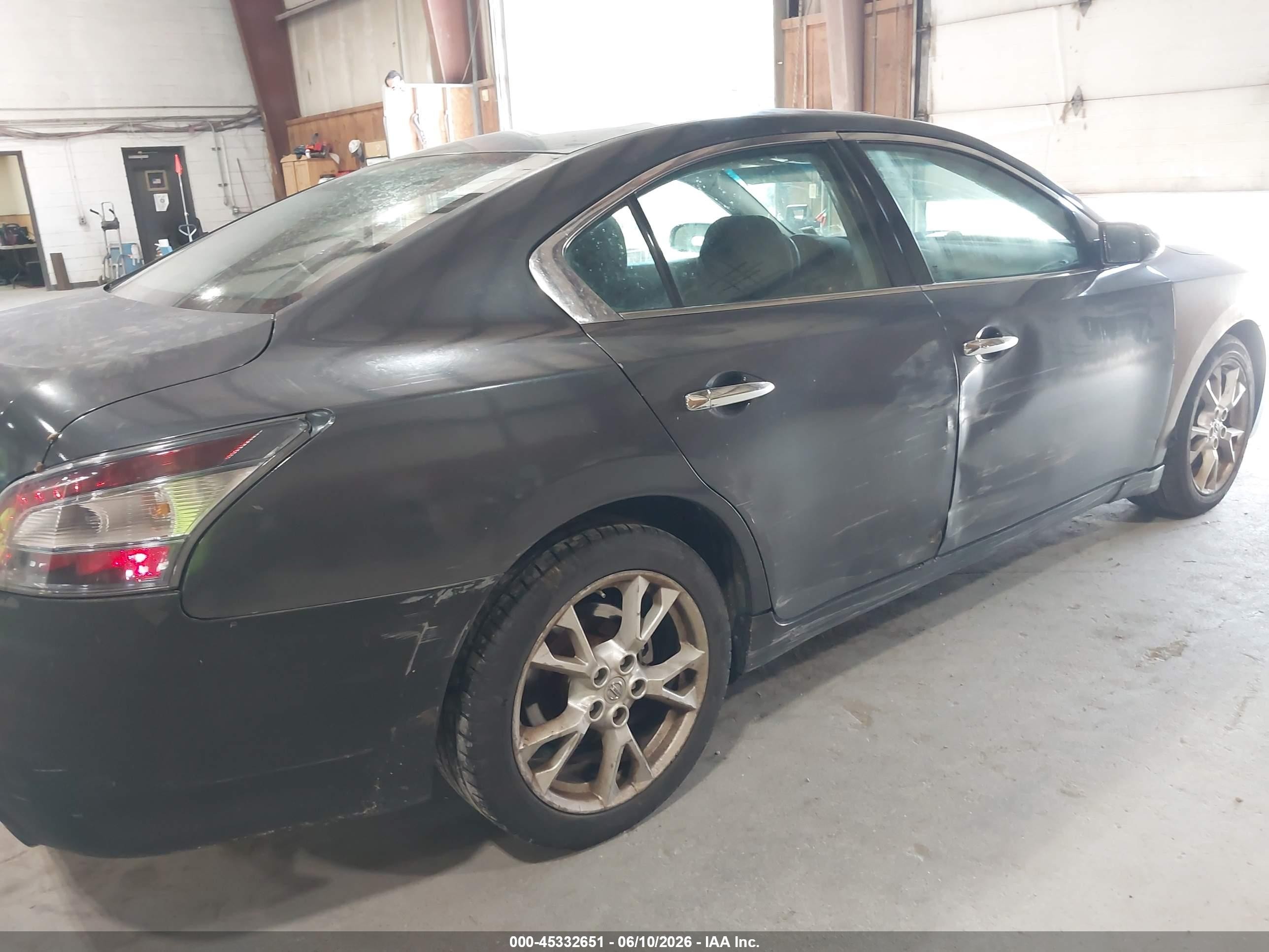 2012 Nissan Maxima 3.5 S Black vin: 1N4AA5AP5CC855862