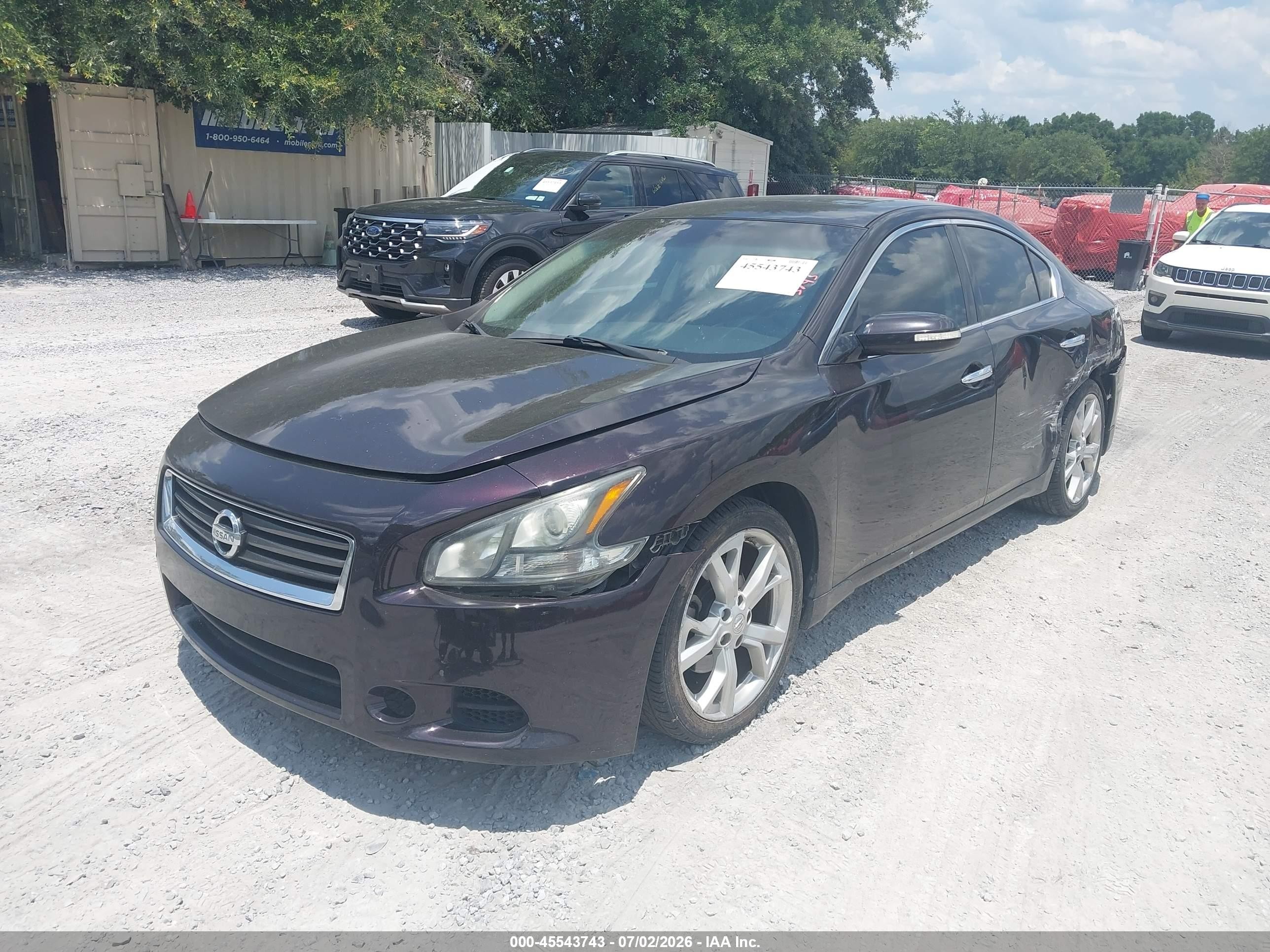2012 Nissan Maxima 3.5 Sv Purple vin: 1N4AA5AP5CC860723