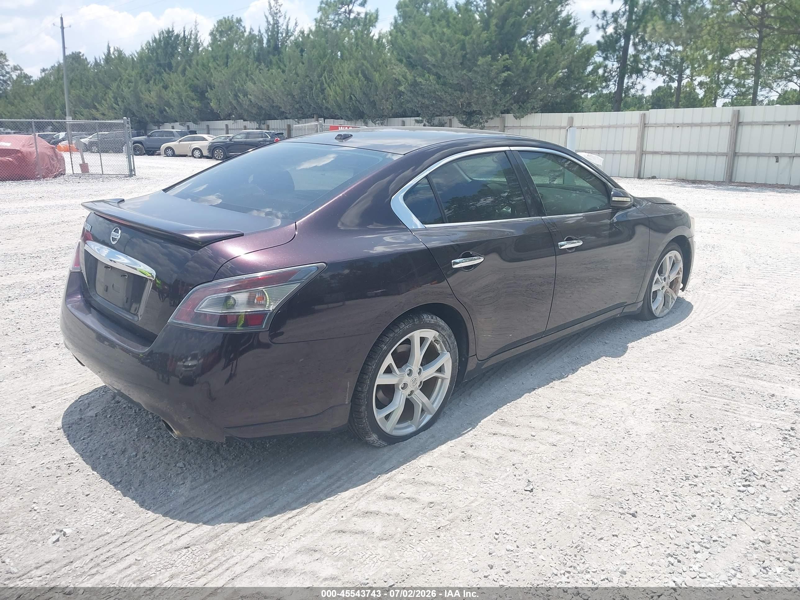 2012 Nissan Maxima 3.5 Sv Purple vin: 1N4AA5AP5CC860723