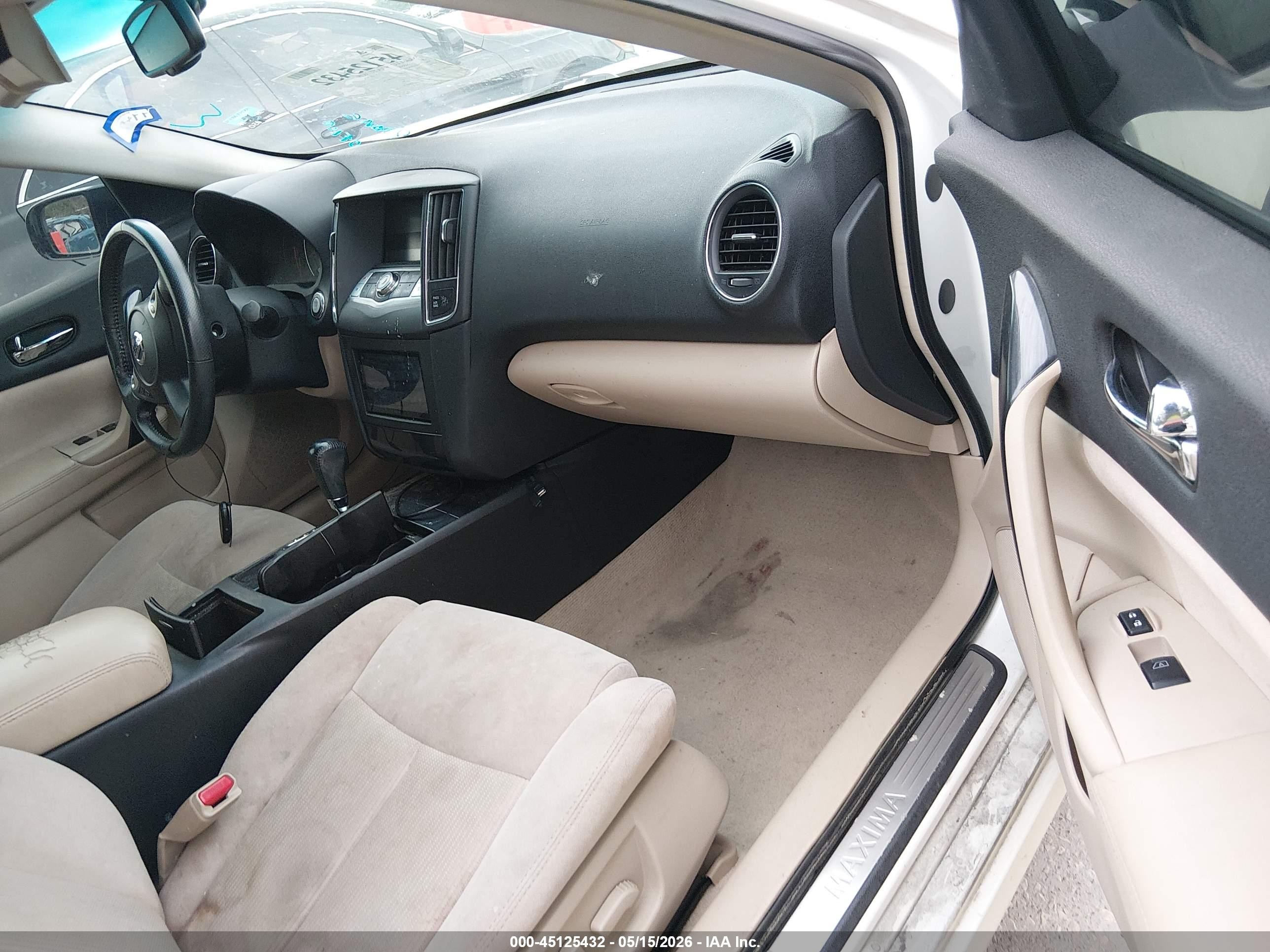 2013 Nissan Maxima 3.5 S Cream vin: 1N4AA5AP5DC825973