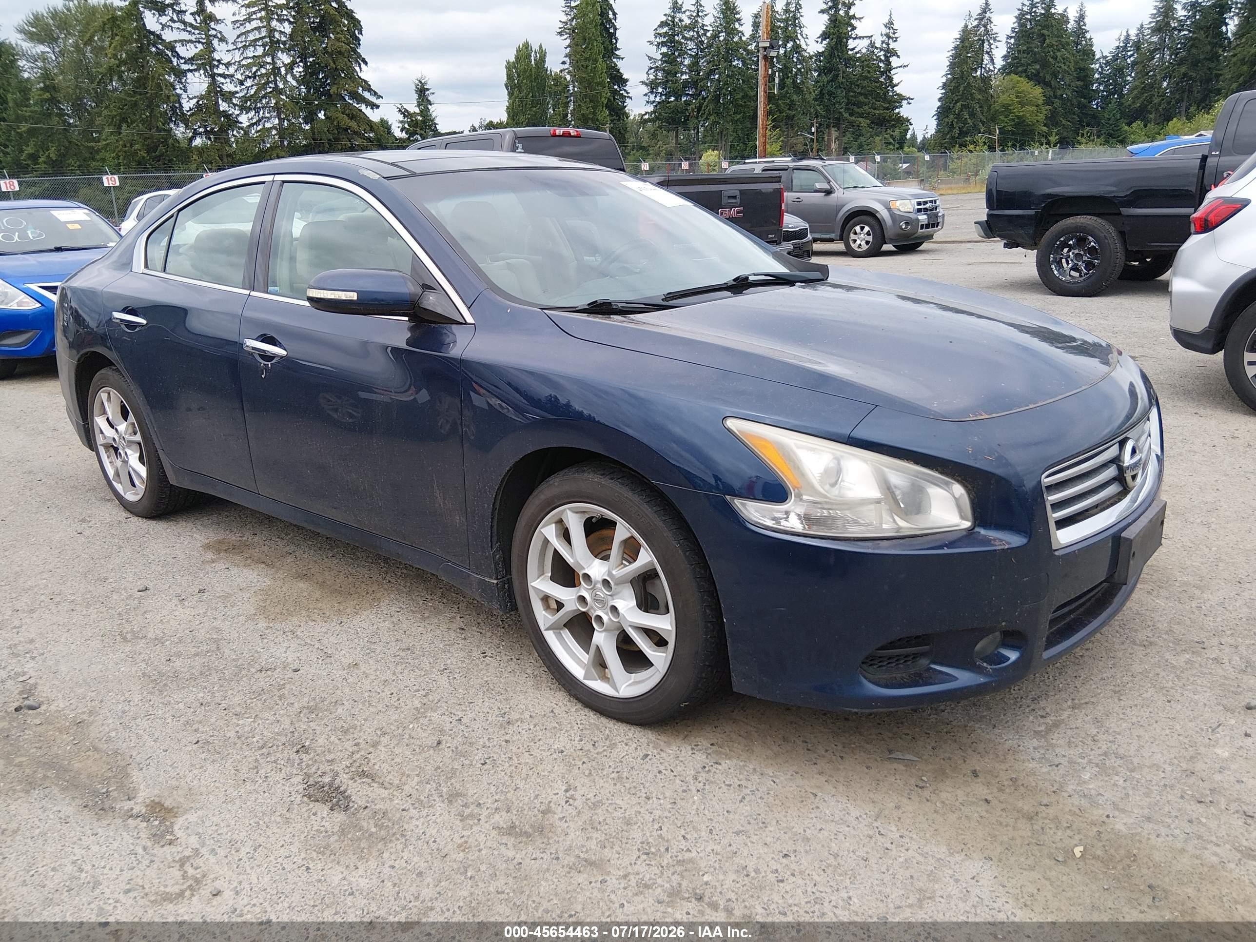 2013 Nissan Maxima 3.5 Sv Blue vin: 1N4AA5AP5DC847133