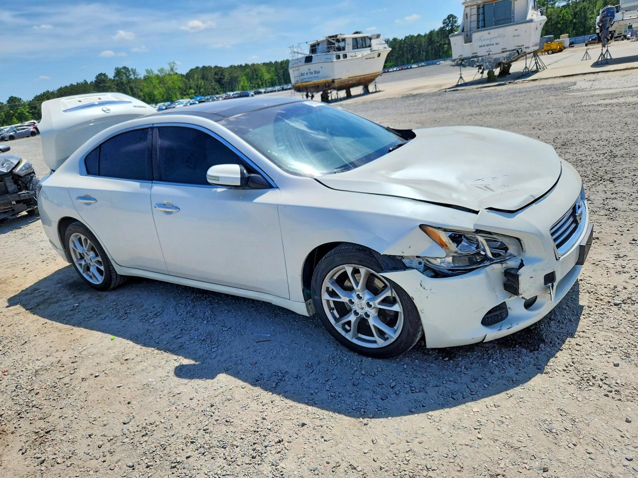 2014 Nissan Maxima 3.5 Sv White vin: 1N4AA5AP5EC448966