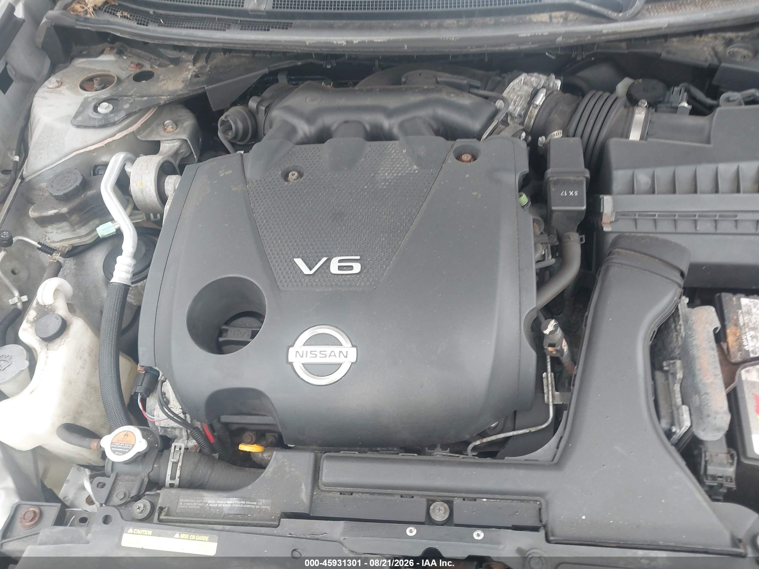 2014 Nissan Maxima 3.5 Sv Silver vin: 1N4AA5AP5EC465296