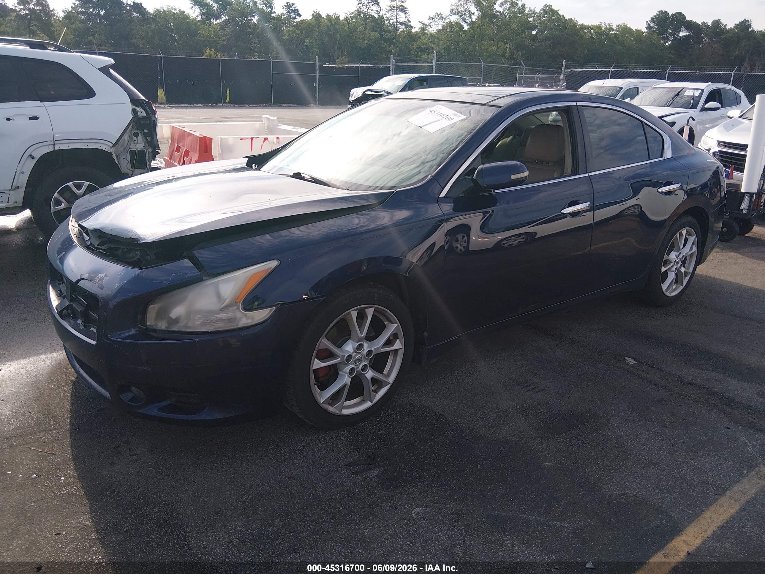 2014 Nissan Maxima 3.5 Sv Dark Blue vin: 1N4AA5AP5EC474967
