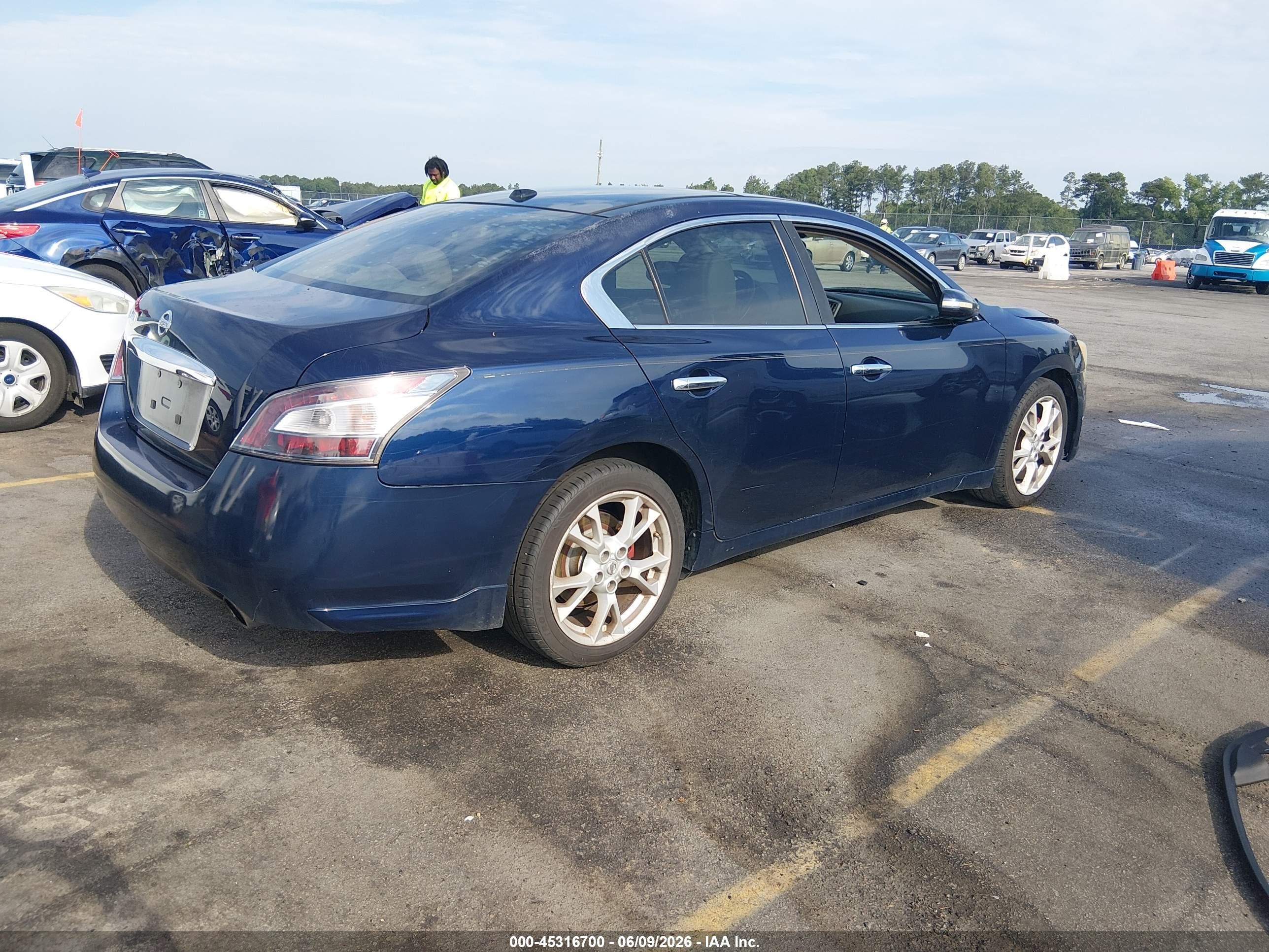 2014 Nissan Maxima 3.5 Sv Dark Blue vin: 1N4AA5AP5EC474967
