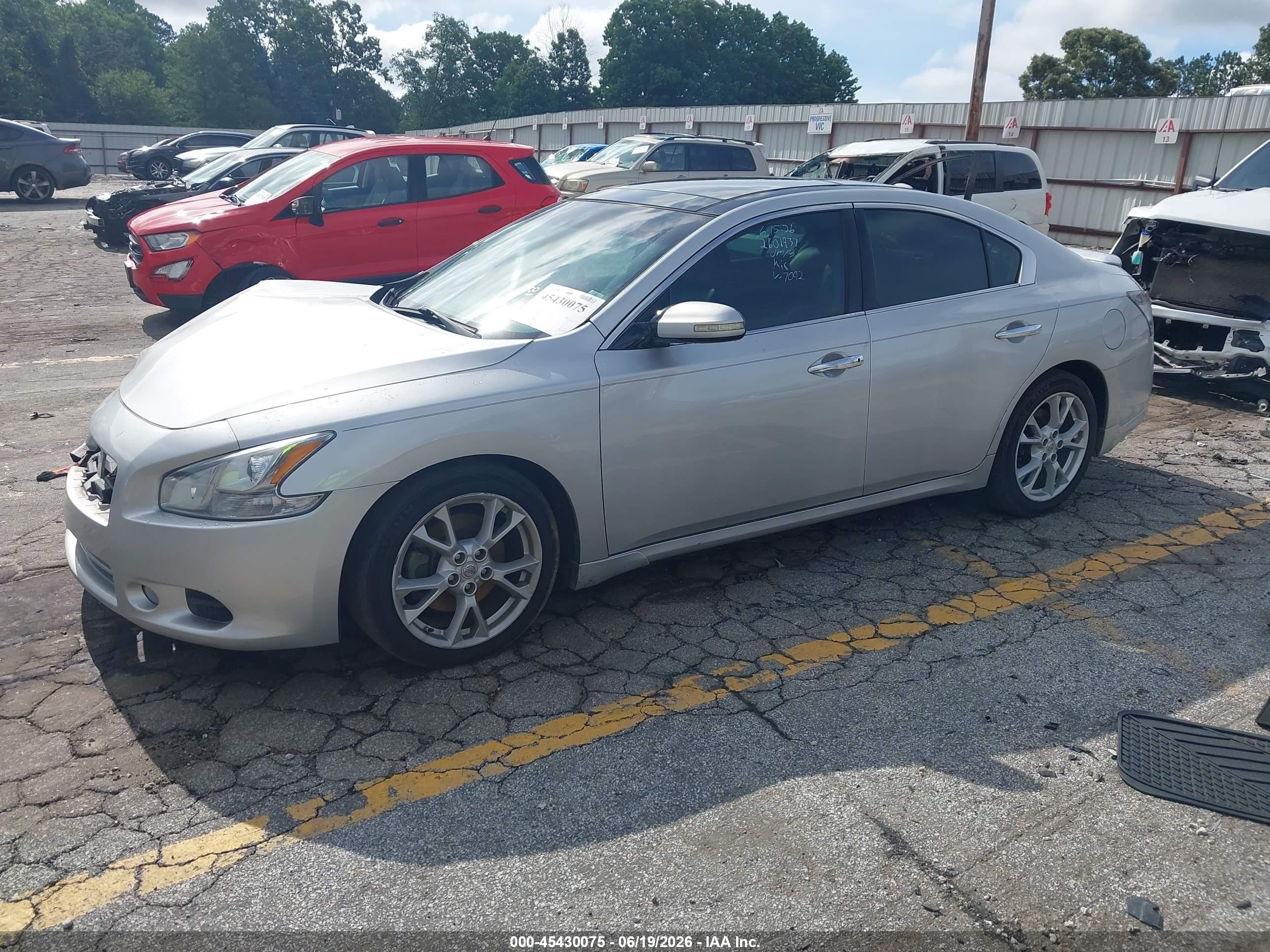 2014 Nissan Maxima 3.5 Sv Silver vin: 1N4AA5AP5EC477092