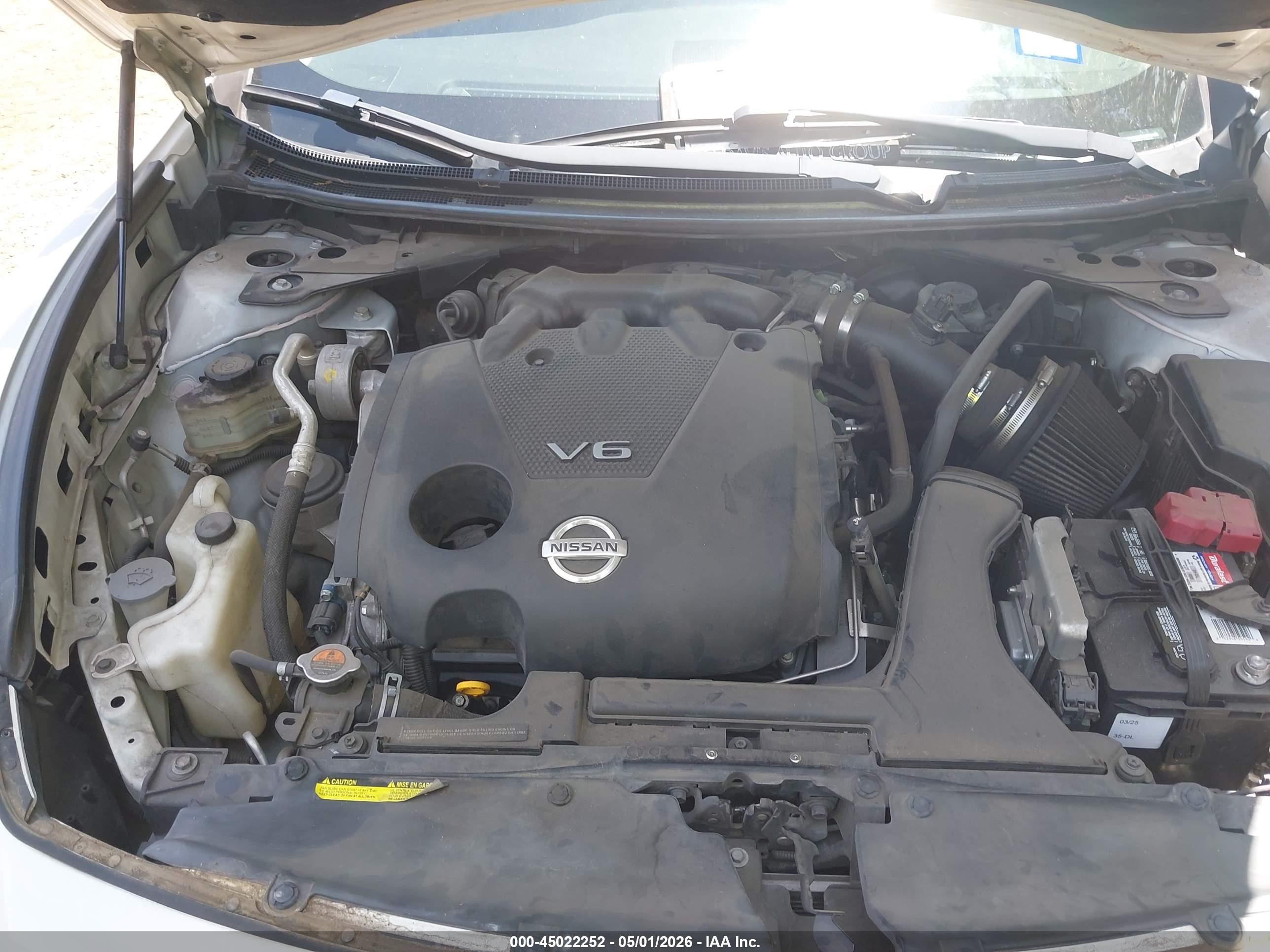 2014 Nissan Maxima 3.5 Sv White vin: 1N4AA5AP5EC478016